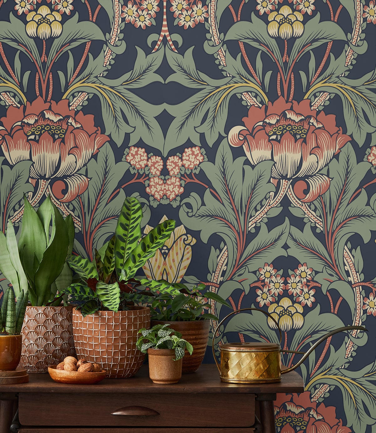 Primrose Garden Floral Vintage Prepasted Wallpaper