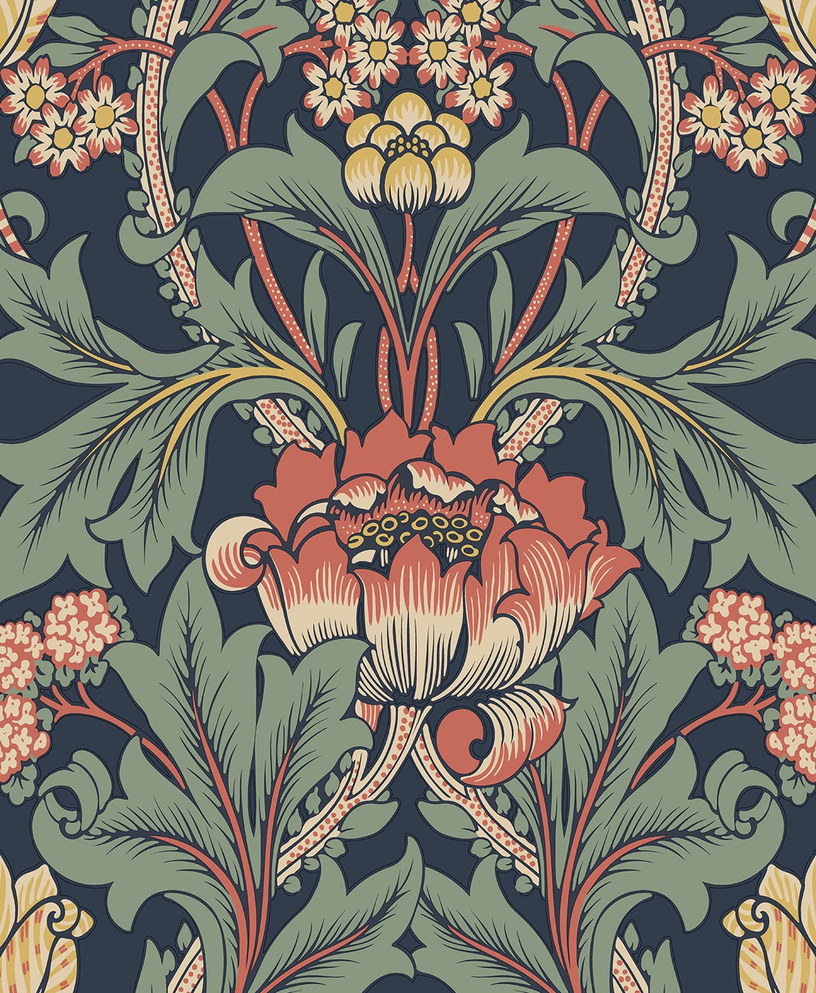 Primrose Garden Floral Vintage Prepasted Wallpaper