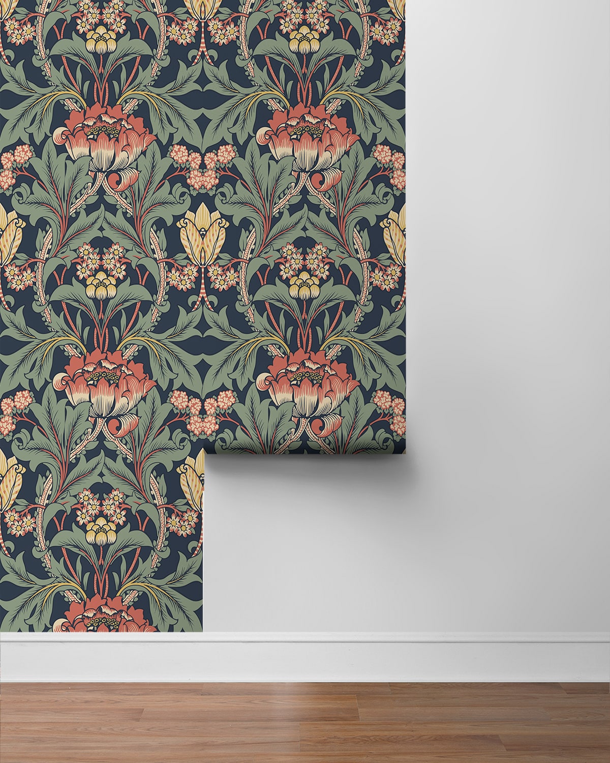 Primrose Garden Floral Vintage Prepasted Wallpaper