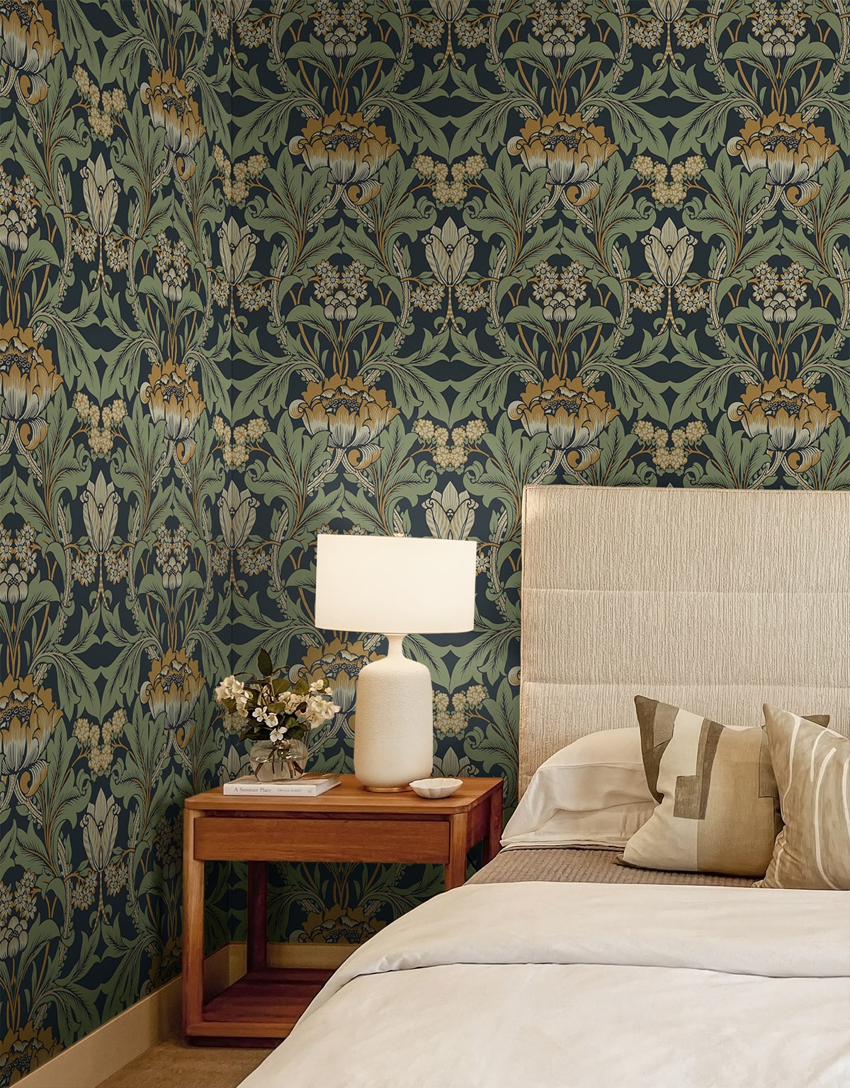 Primrose Garden Floral Vintage Prepasted Wallpaper