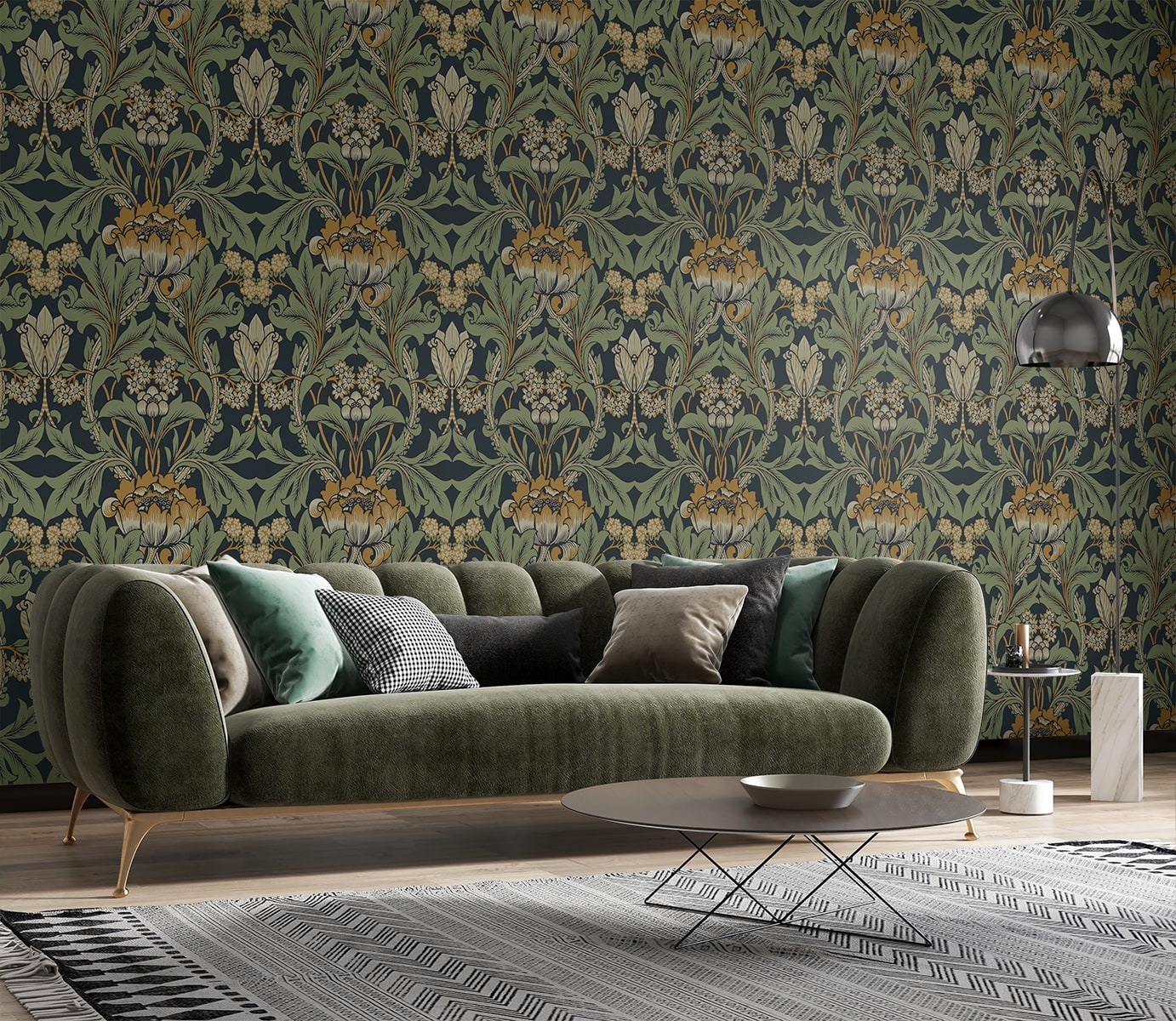 Primrose Garden Floral Vintage Prepasted Wallpaper