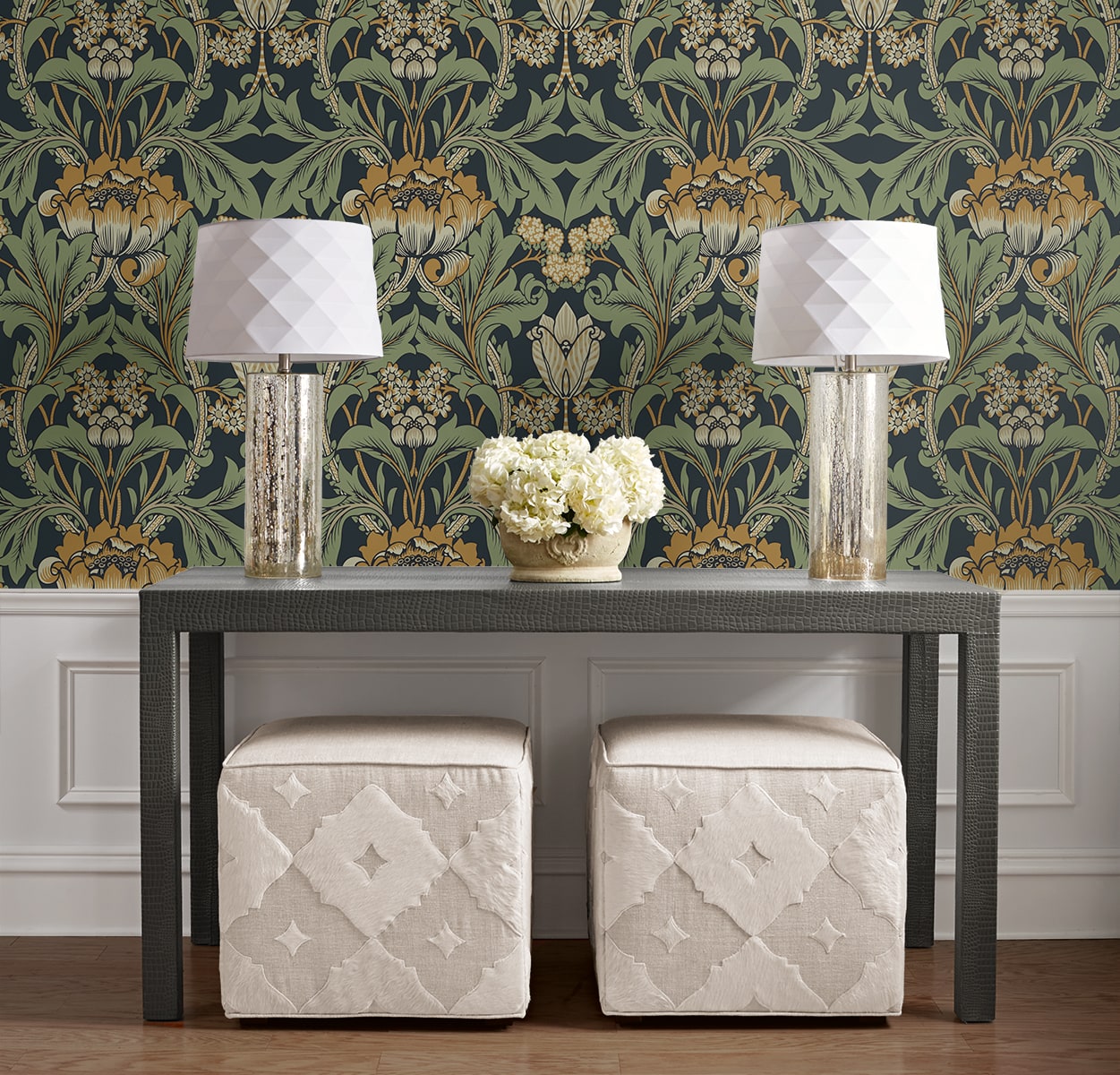 Primrose Garden Floral Vintage Prepasted Wallpaper