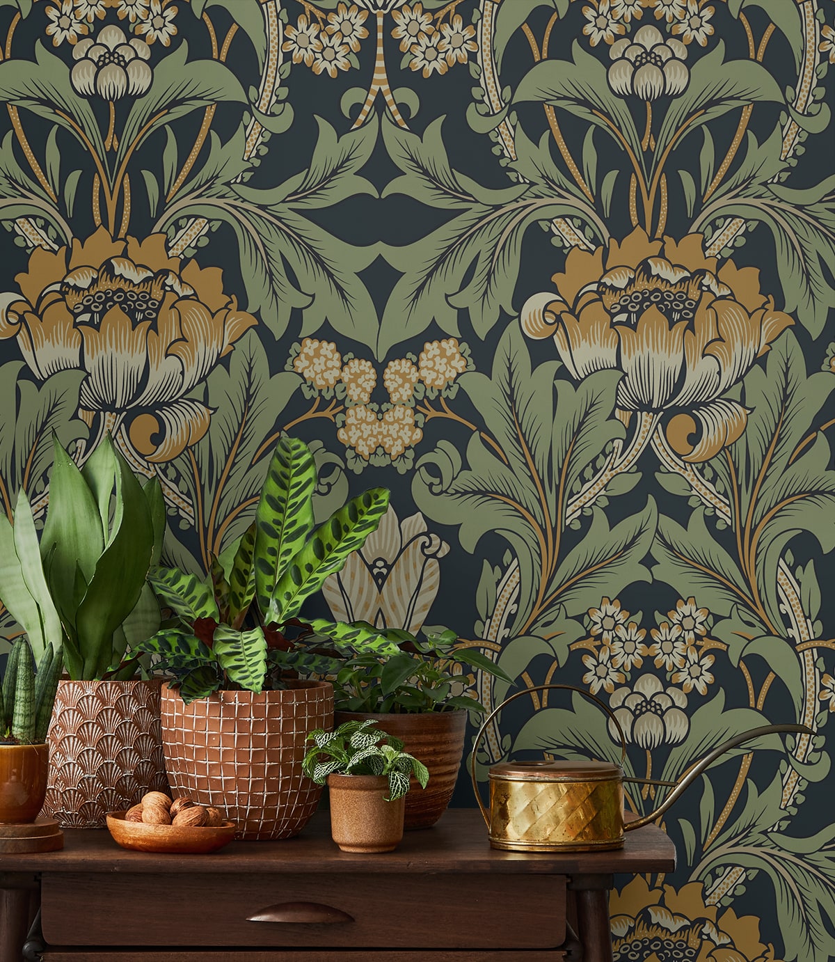 Primrose Garden Floral Vintage Prepasted Wallpaper