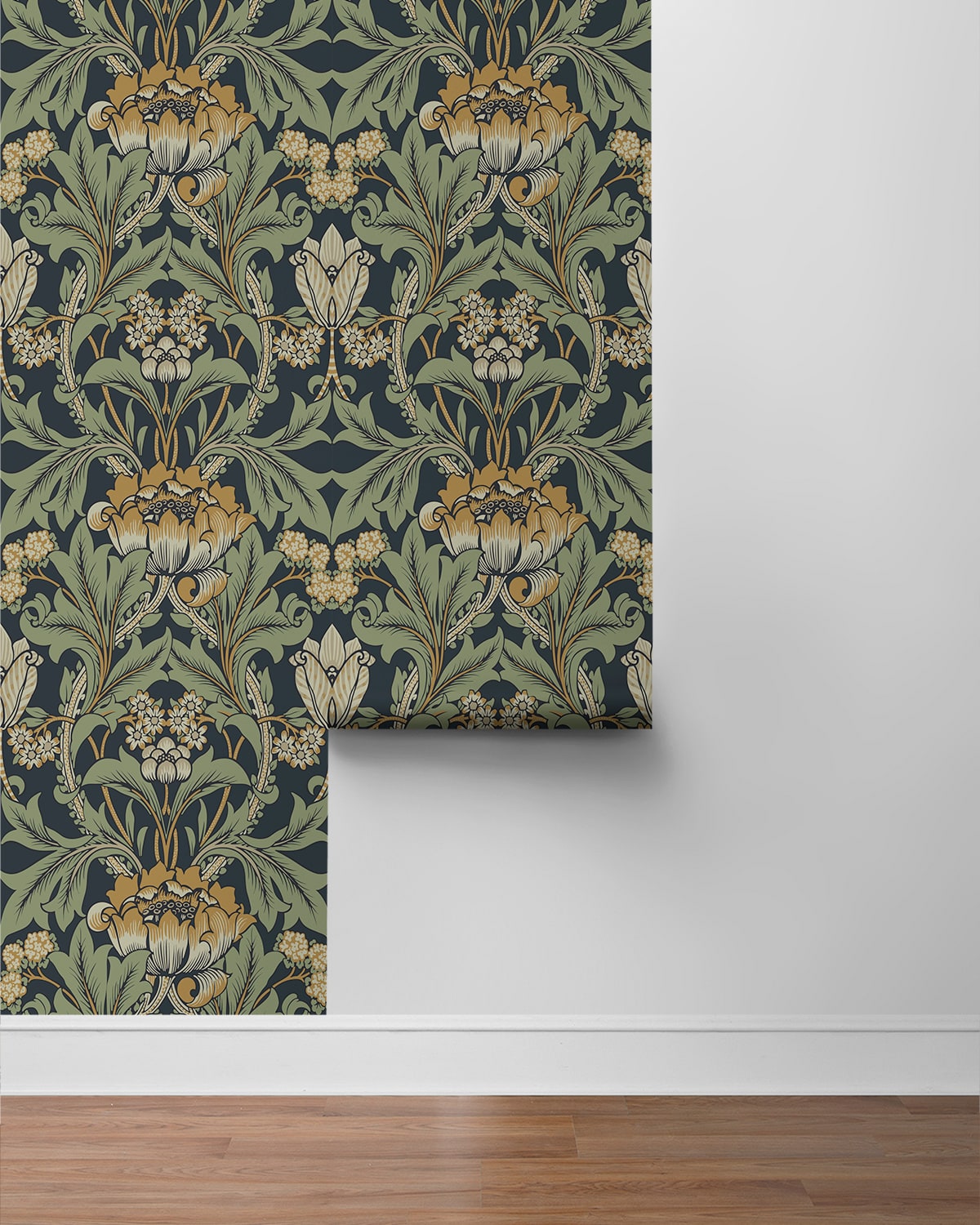 Primrose Garden Floral Vintage Prepasted Wallpaper