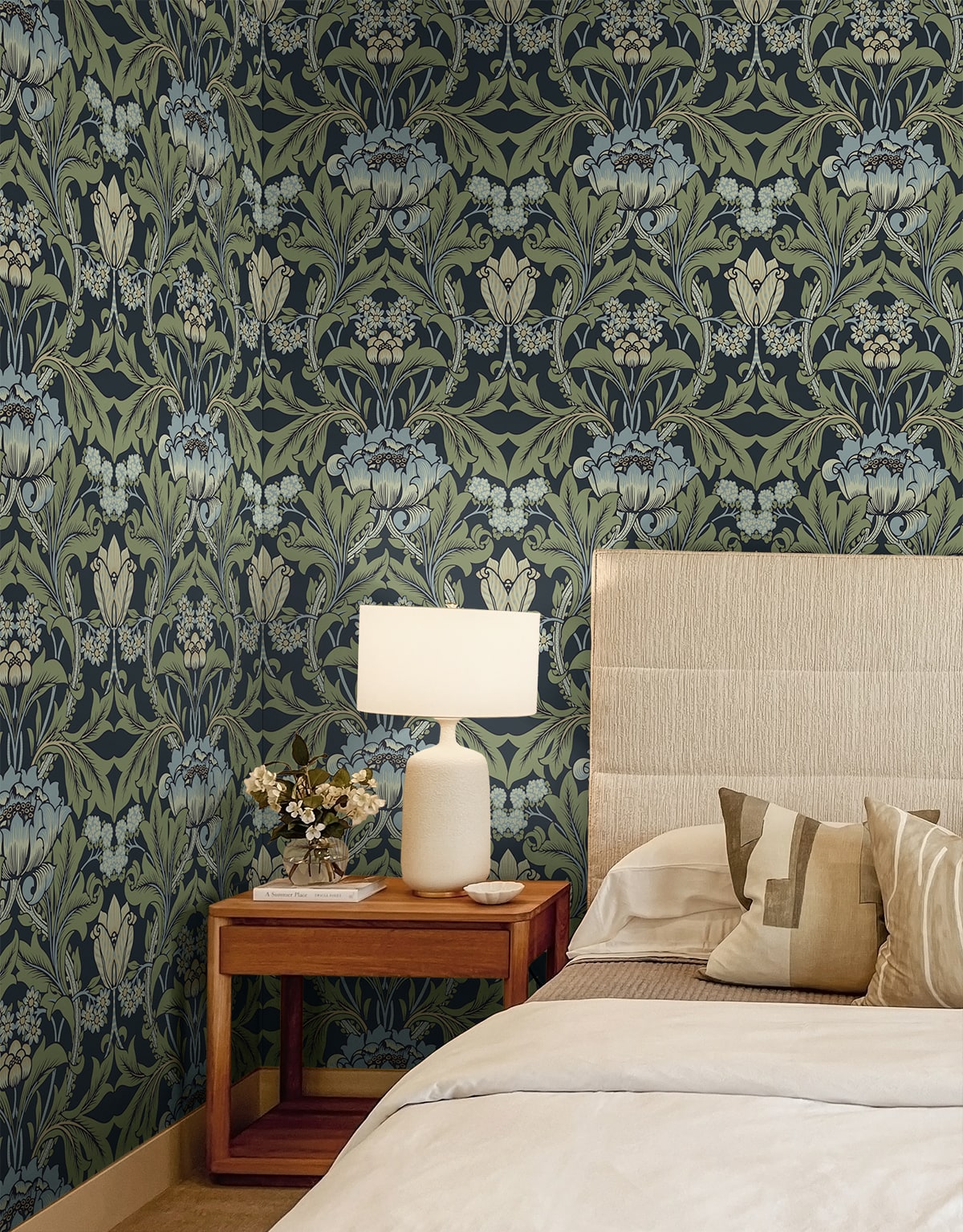 Primrose Garden Floral Vintage Prepasted Wallpaper