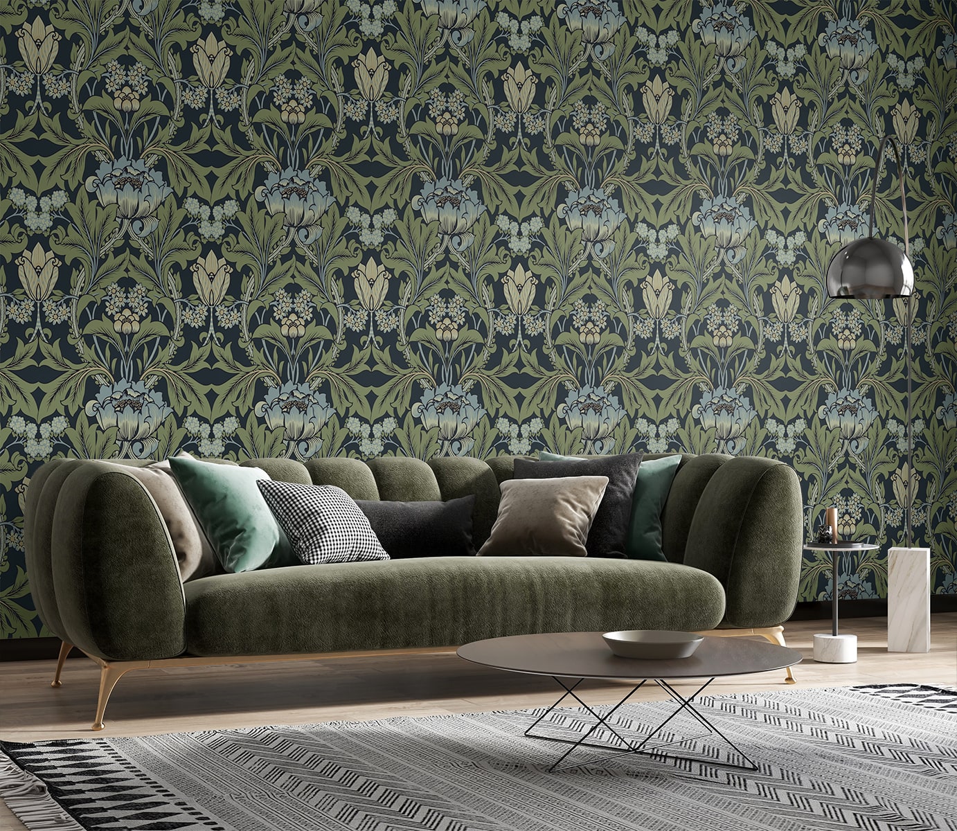 Primrose Garden Floral Vintage Prepasted Wallpaper