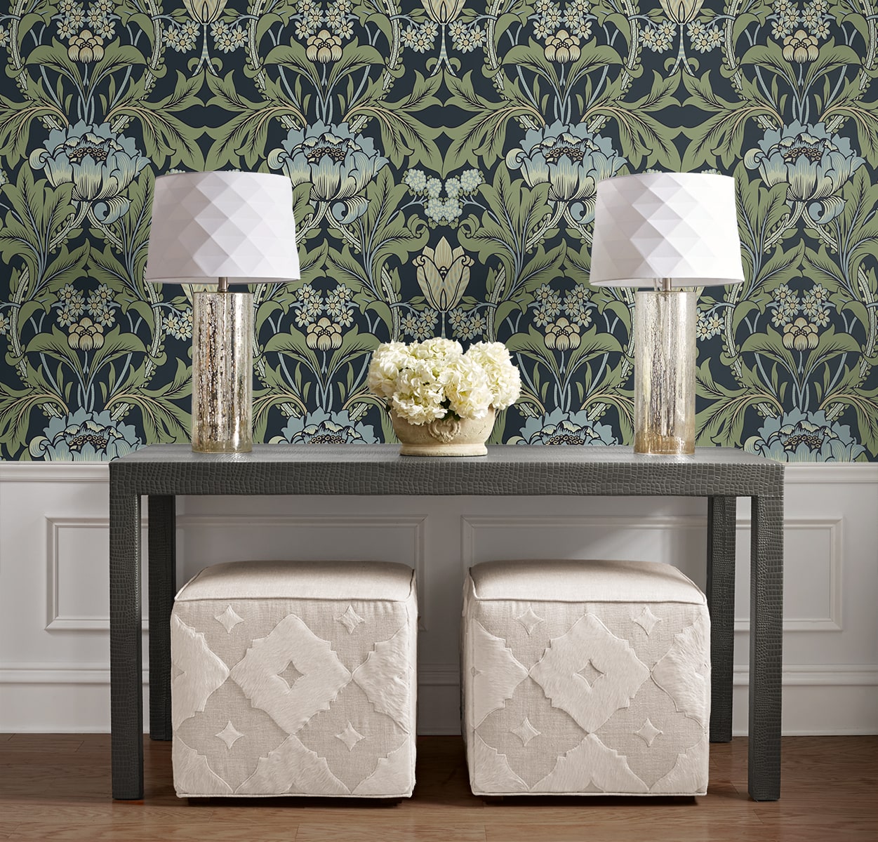 Primrose Garden Floral Vintage Prepasted Wallpaper