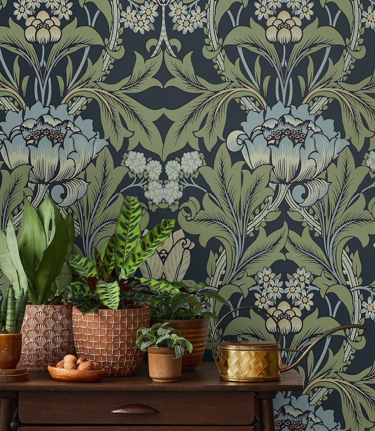 Primrose Garden Floral Vintage Prepasted Wallpaper