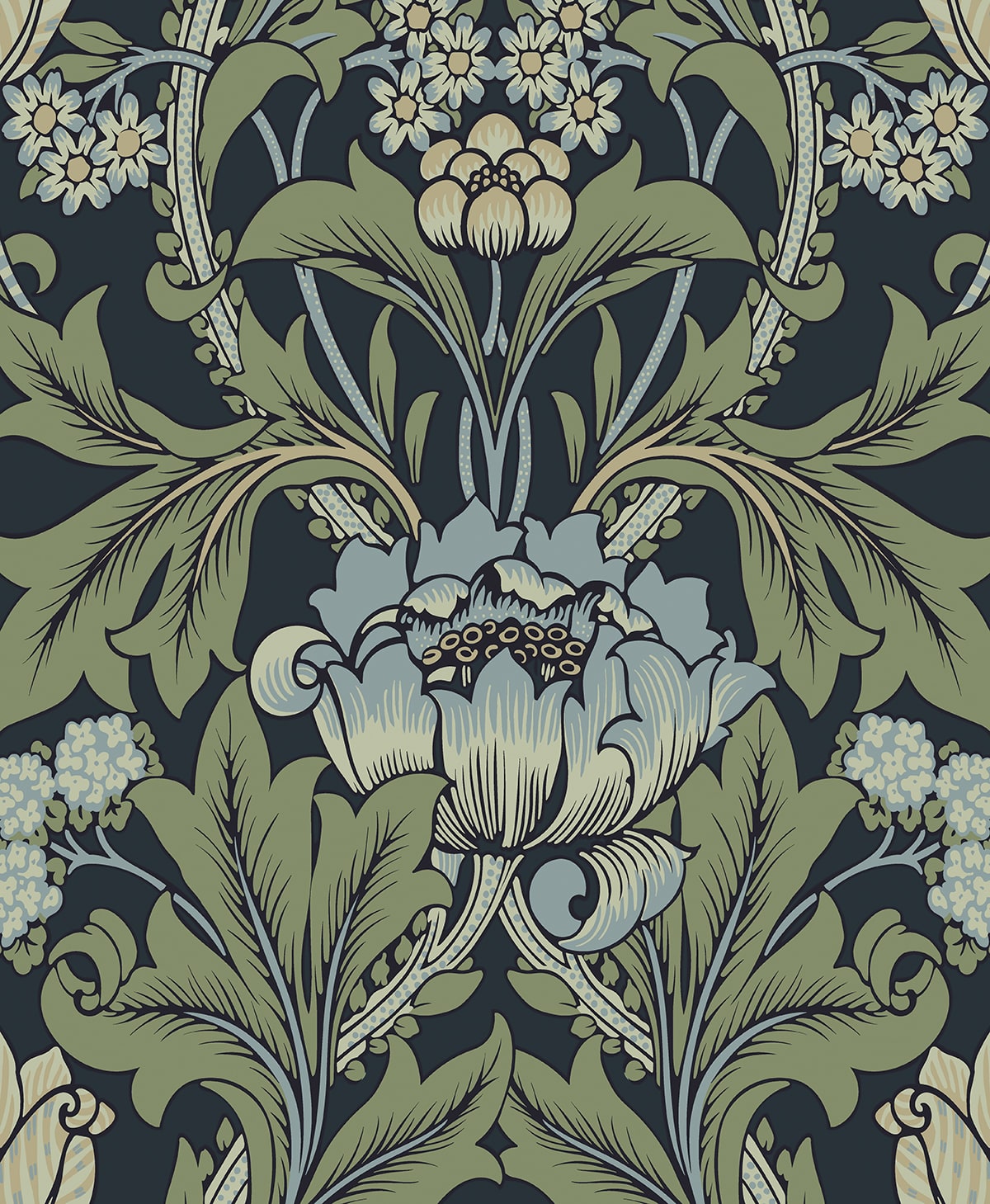 Primrose Garden Floral Vintage Prepasted Wallpaper