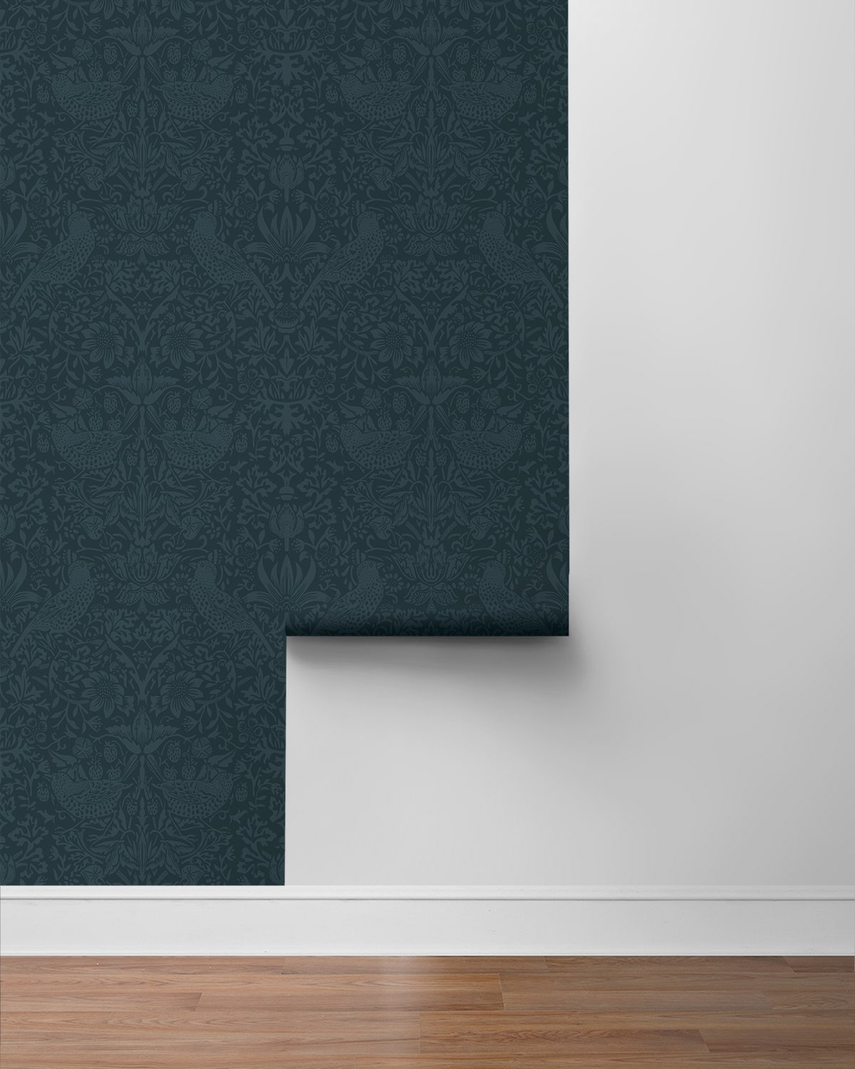 Tonal Bird Garden Vintage Prepasted Wallpaper