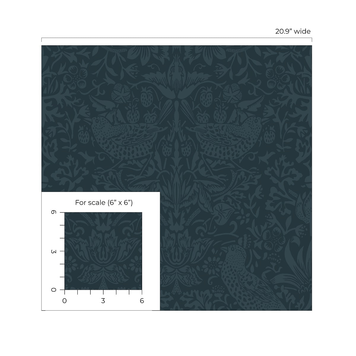 Tonal Bird Garden Vintage Prepasted Wallpaper