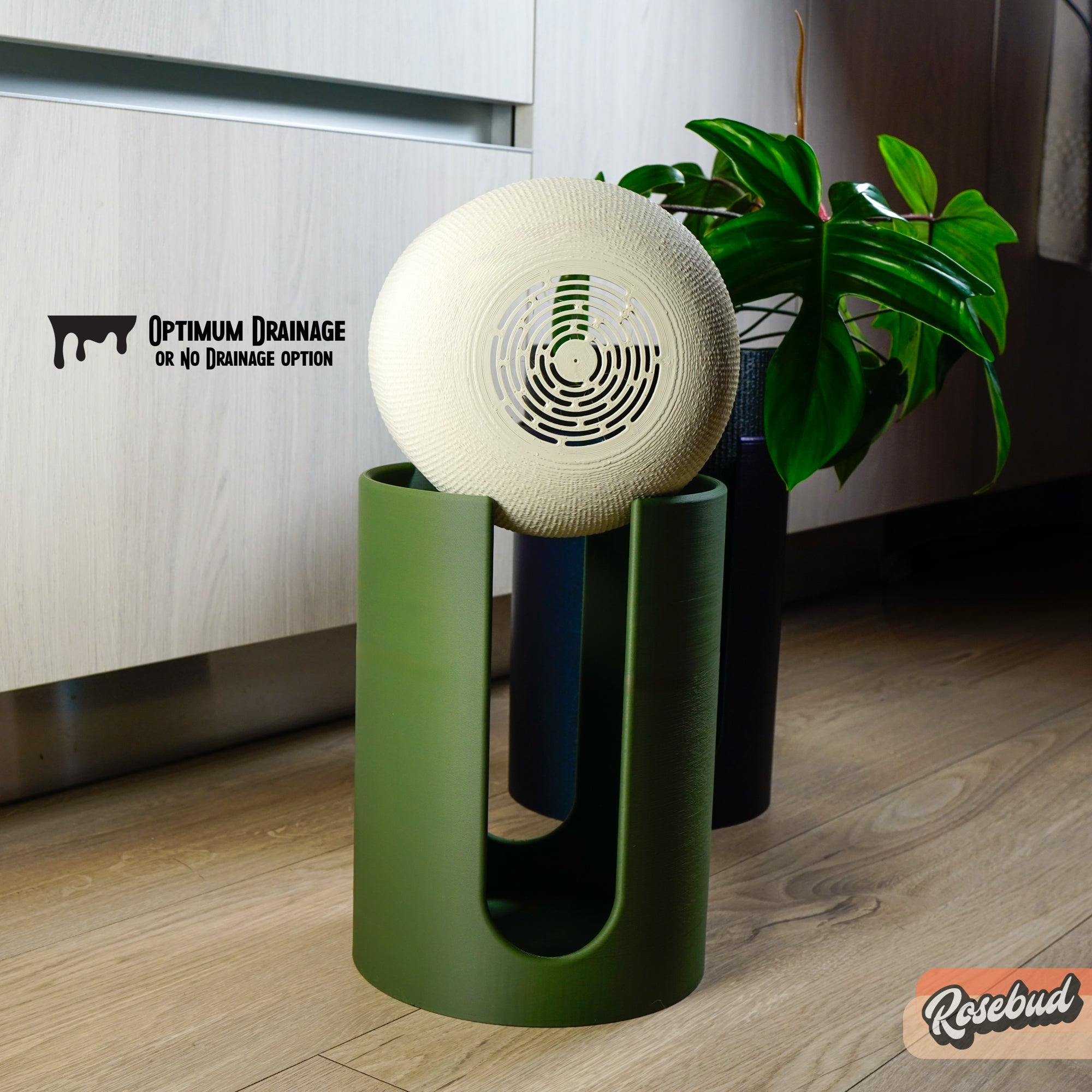 Modern Elevated Planter and Plant Stand Set