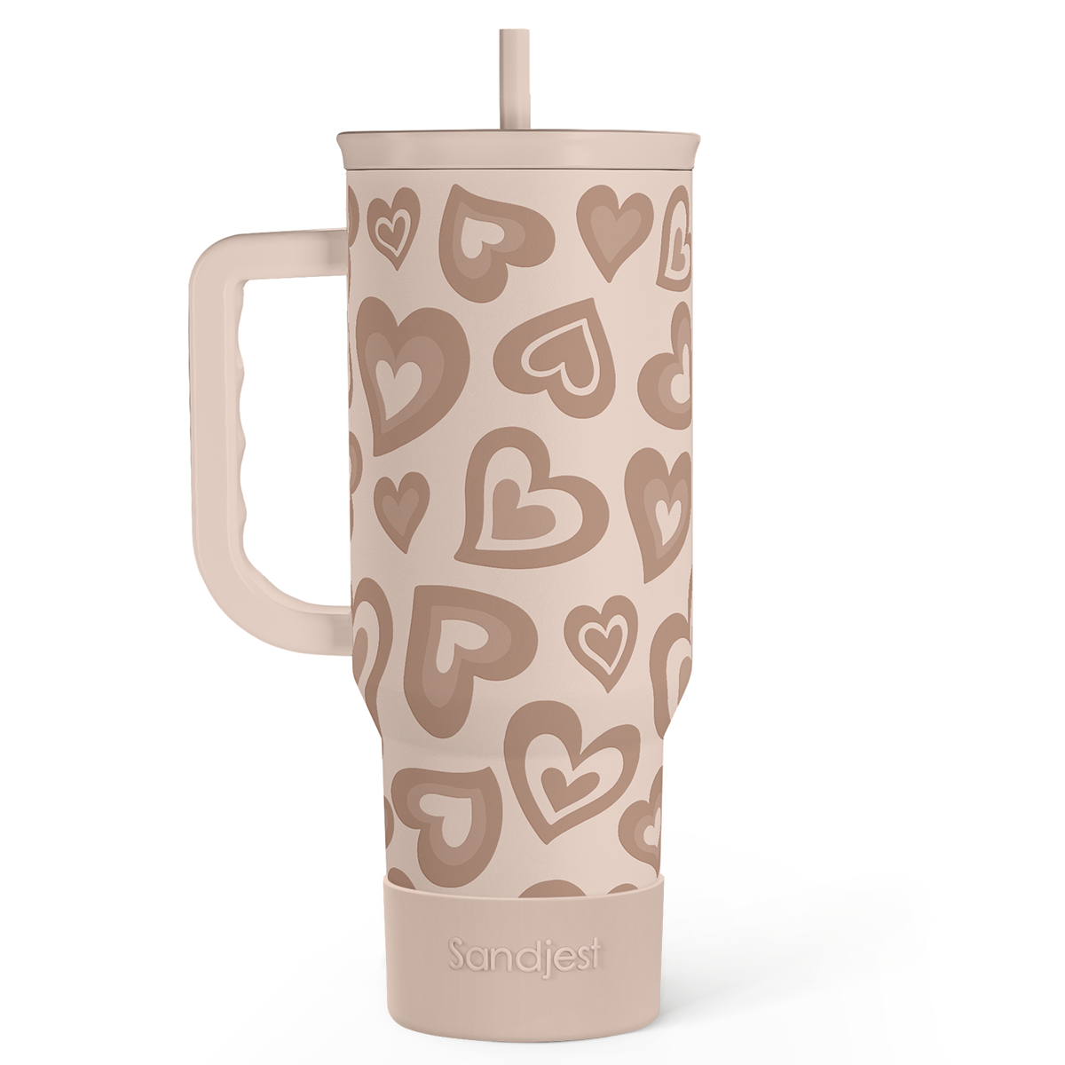 Valentine's Heart Tumbler with Handle and Straw - 40oz