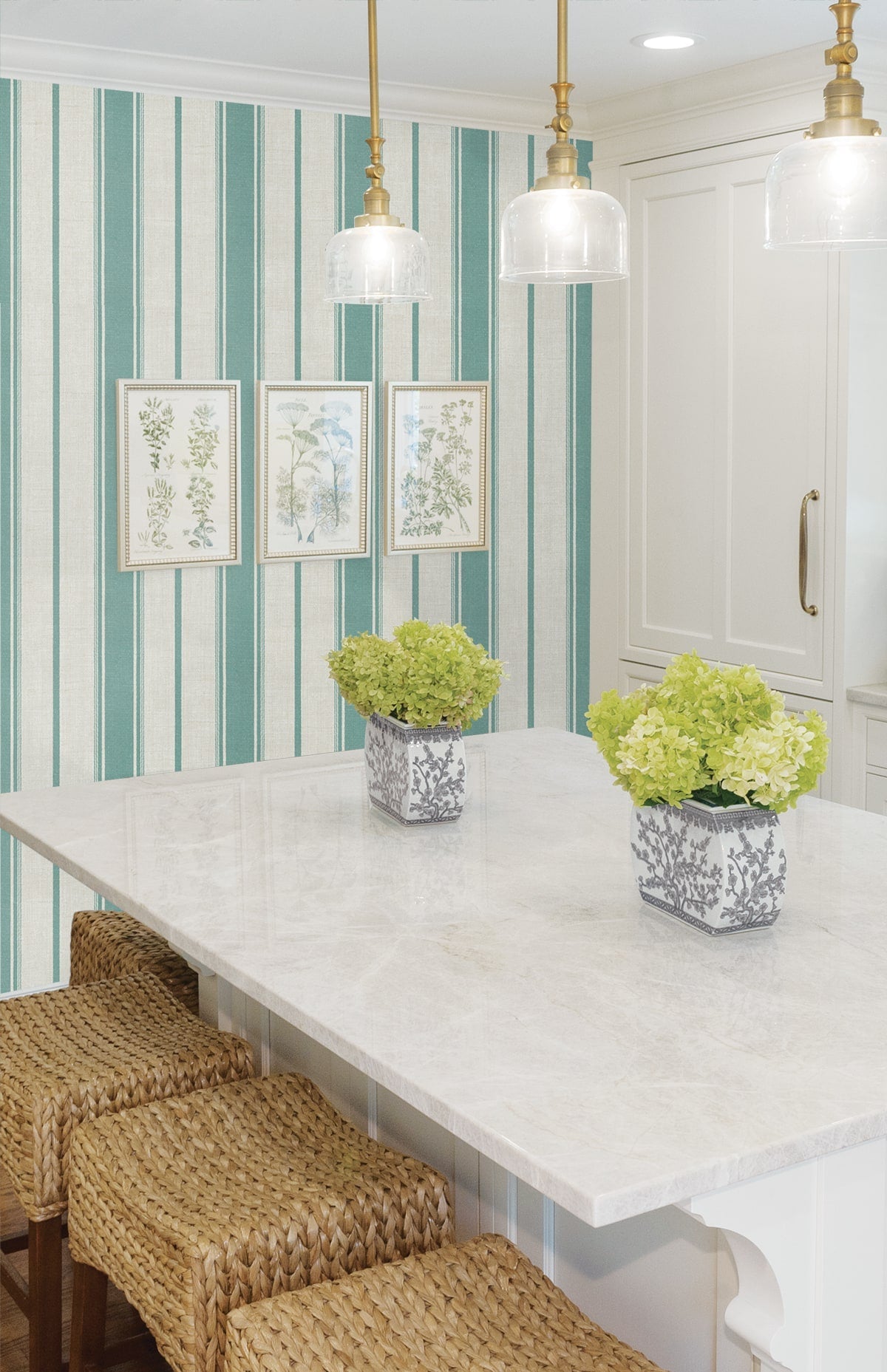 French Country Eliott Linen Stripe Unpasted Wallpaper