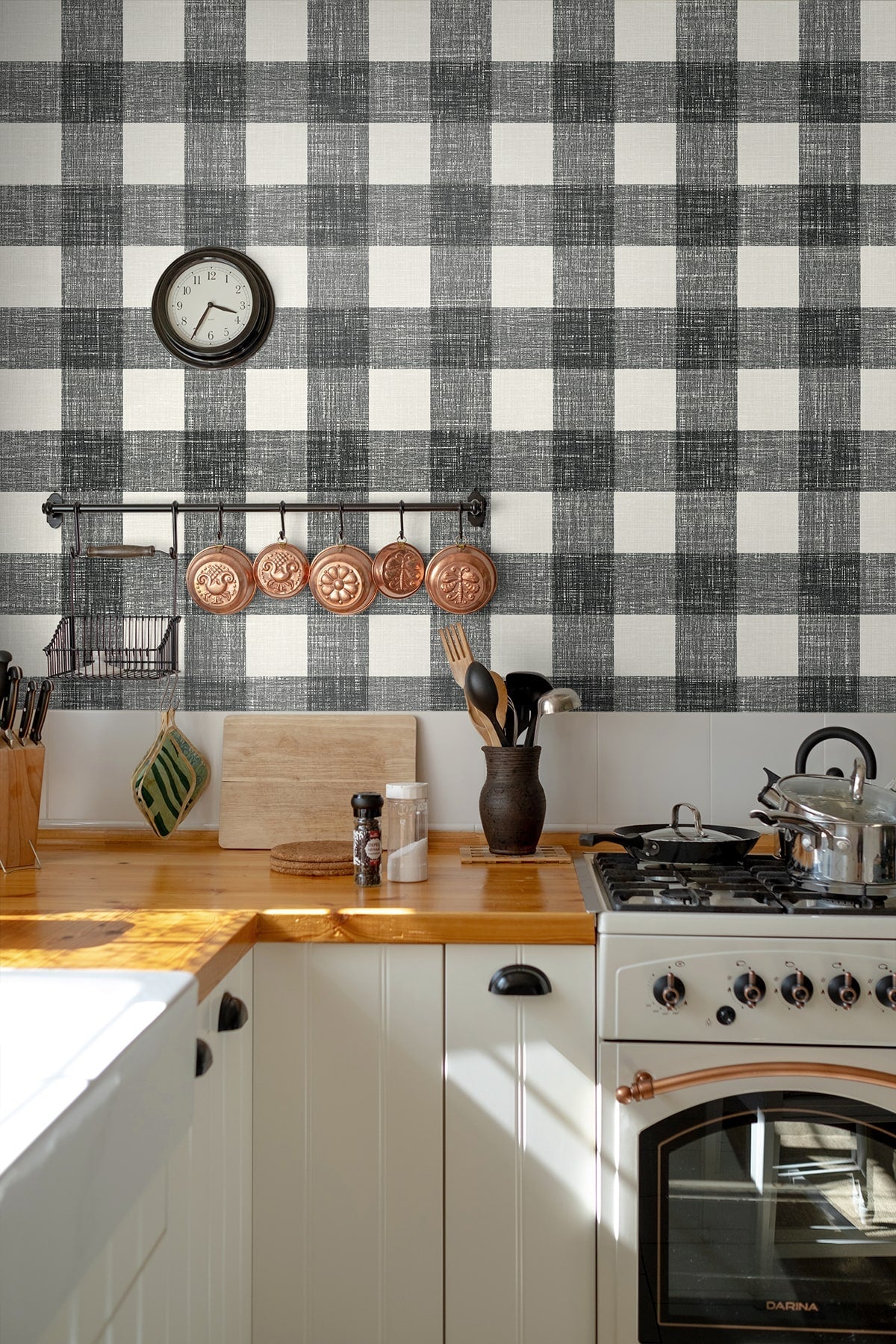 French Country Bebe Gingham Unpasted Wallpaper