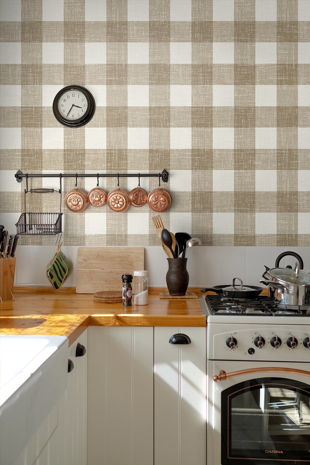 French Country Bebe Gingham Unpasted Wallpaper