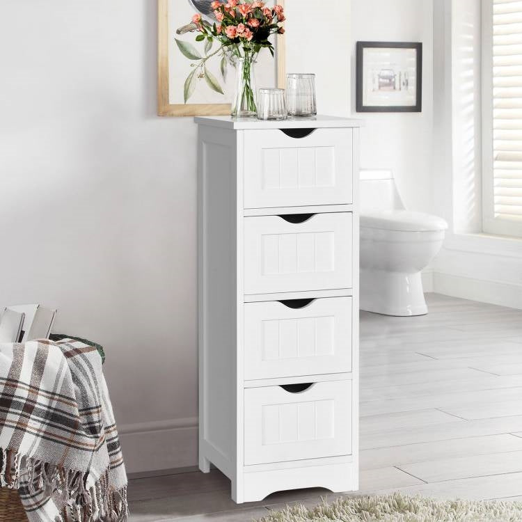 Modern Farmhouse 4-Drawer Bathroom Linen Floor Cabinet