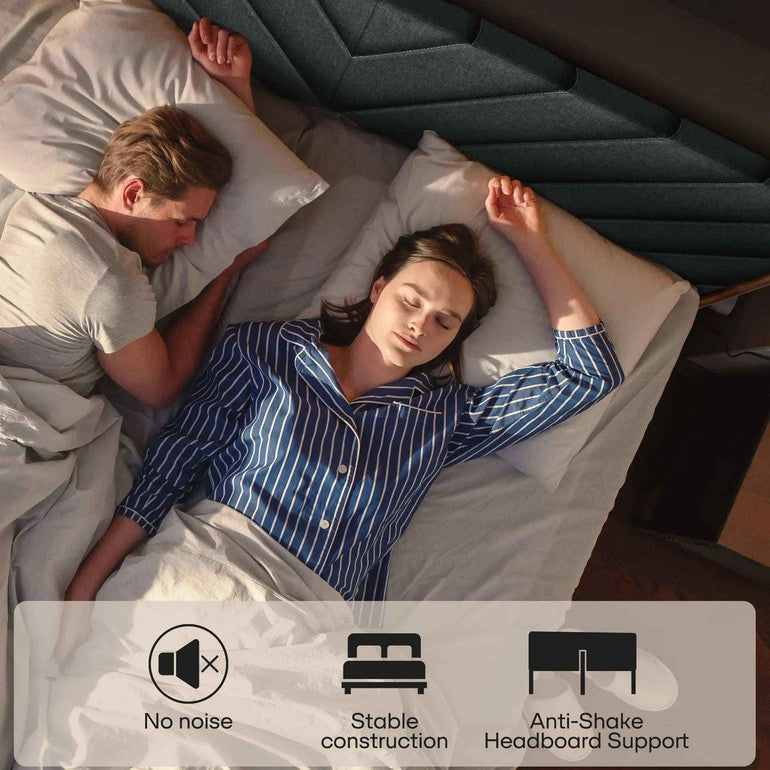 Acacia Astoria Upholstered Solid Wood Bed Frame