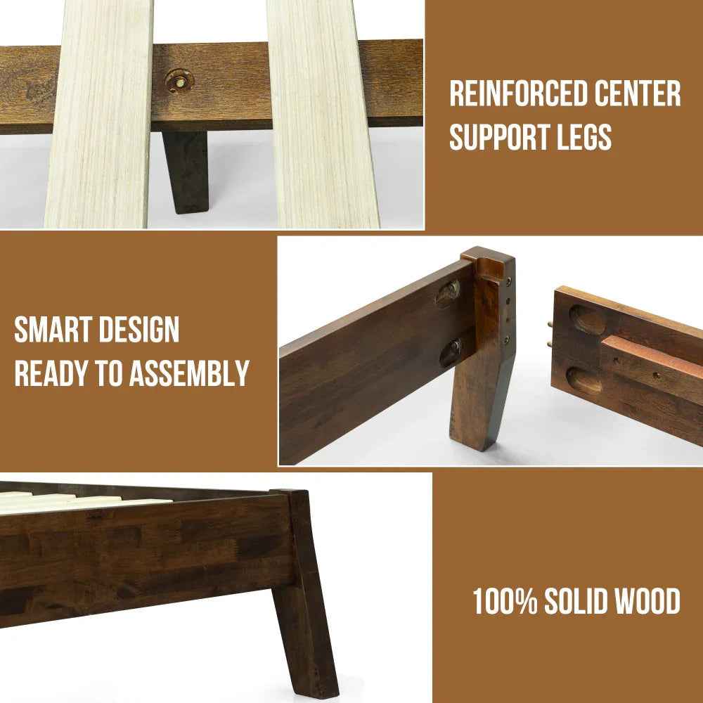 Acacia Serenity Deluxe Wood Platform Bed Frame