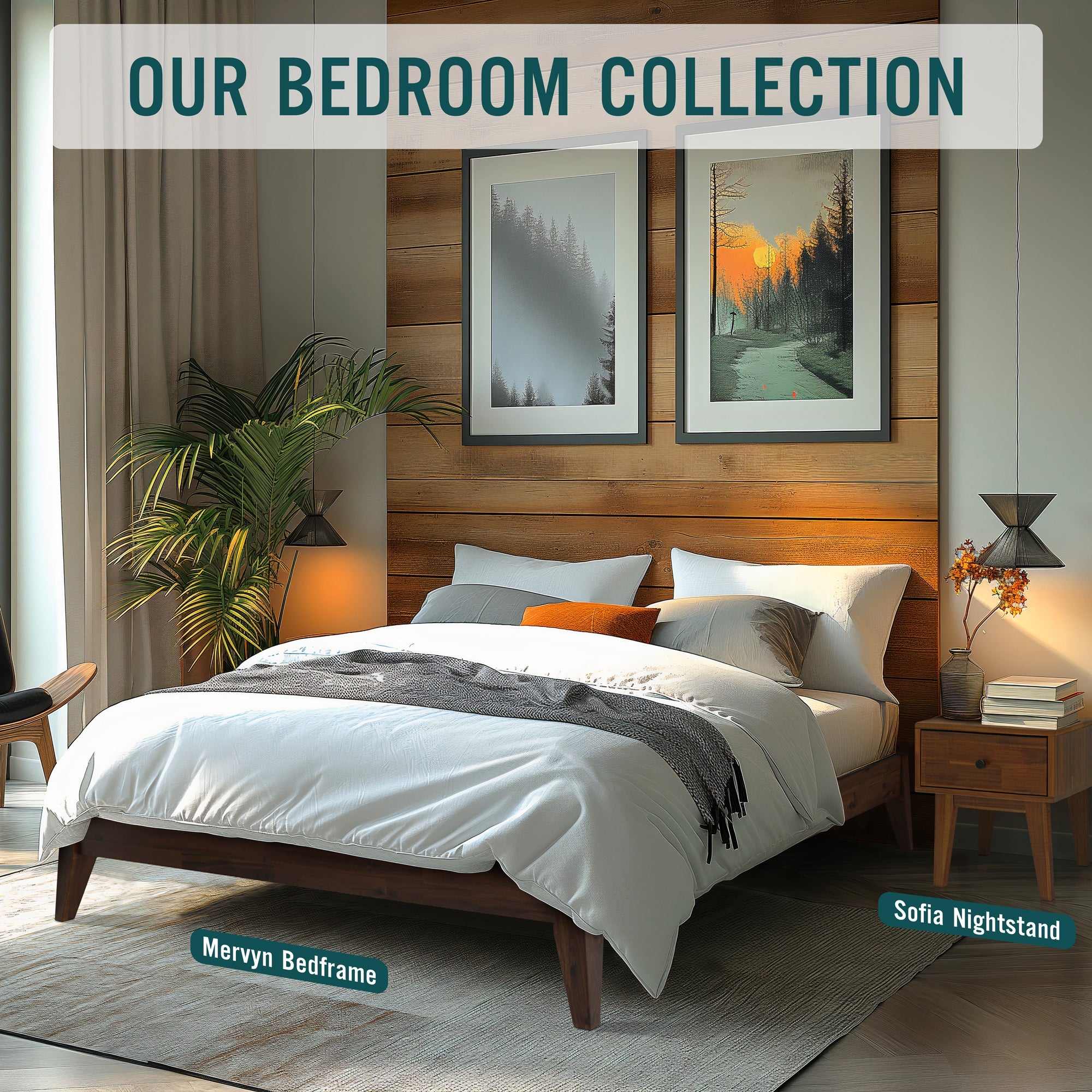 Acacia Mervyn Solid Wood Platform Bed