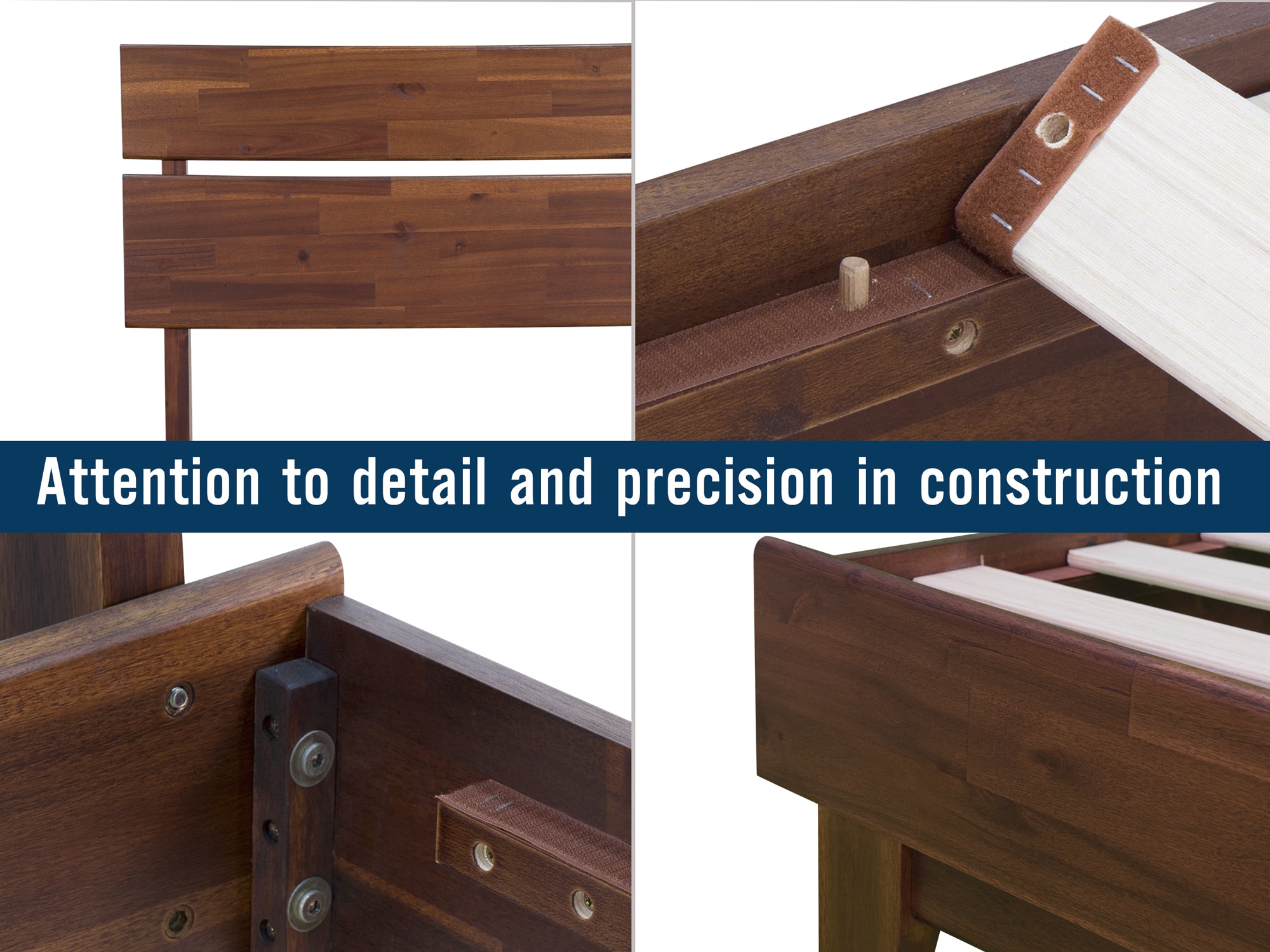 Acacia Aurora Bed Frame & Nightstand Set