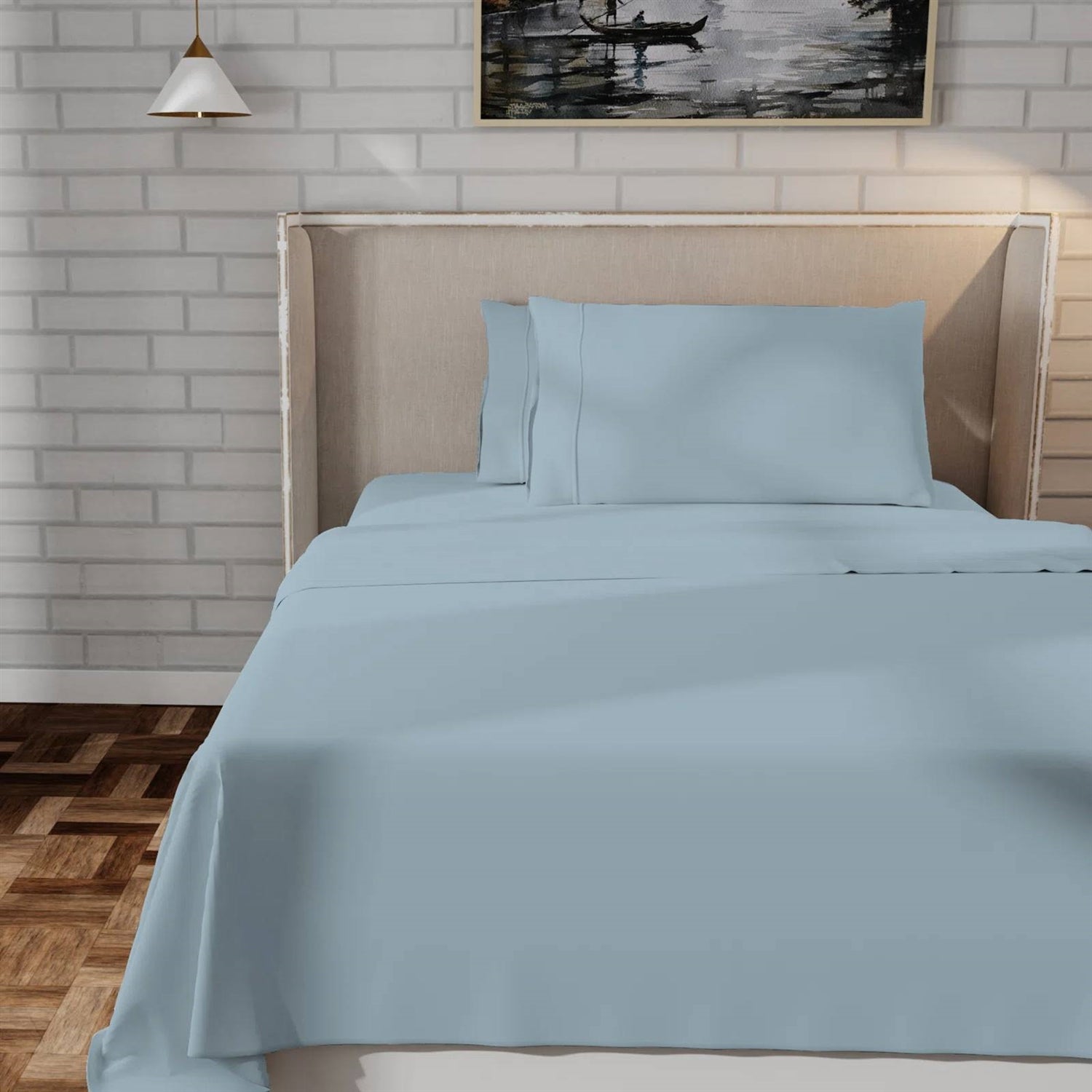 Full Size, Aqua Blue Organic Cotton Sheet Set