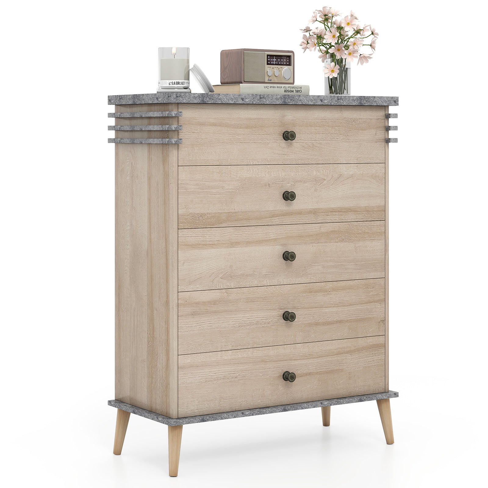 farmhouse grey dresser Linensnthings.com Farmhouse Chest Dresser of Drawers Tall Storage Organizer- Grey – Linens N Things