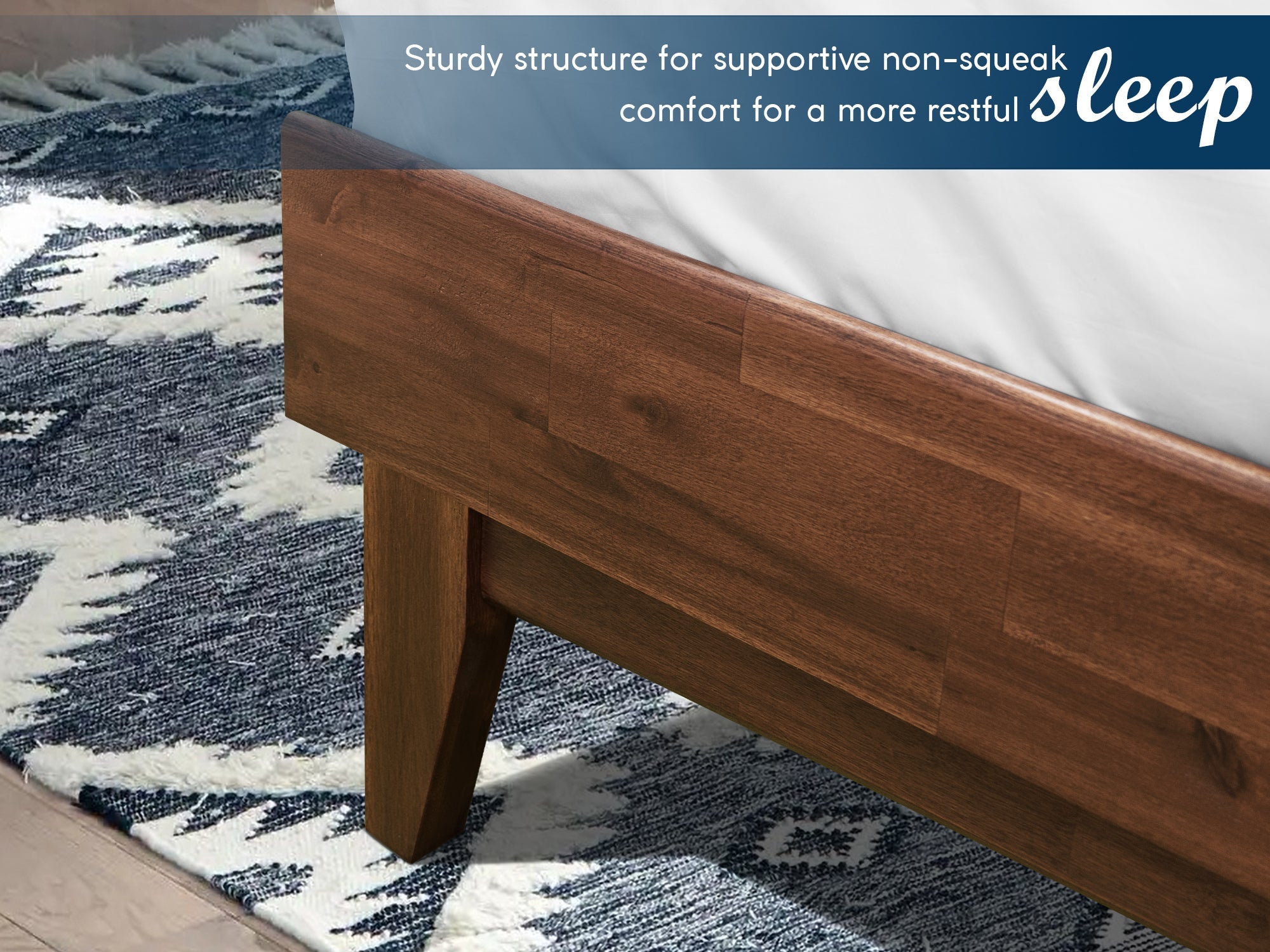 Acacia Aurora Bed Frame & Nightstand Set