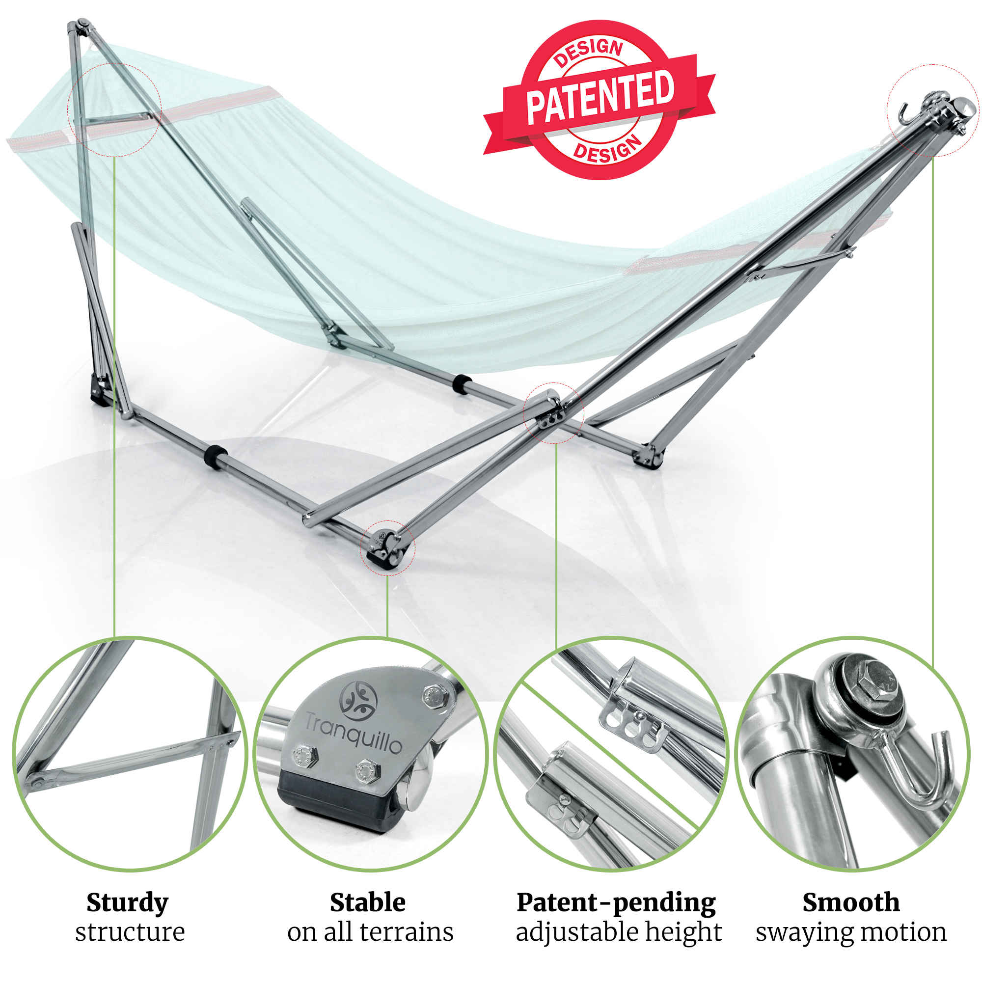 Tranquillo Universal Stainless Steel Hammock Stand
