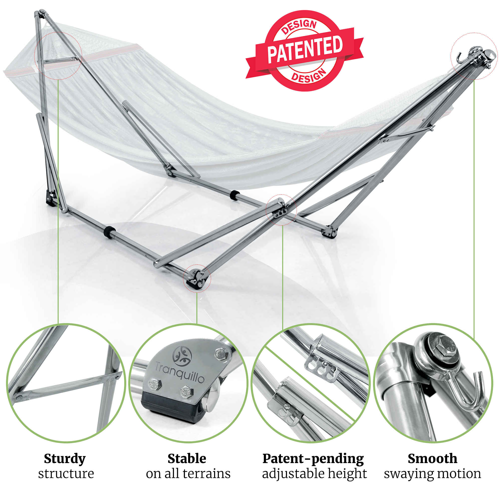 Tranquillo Universal Stainless Steel Hammock Stand
