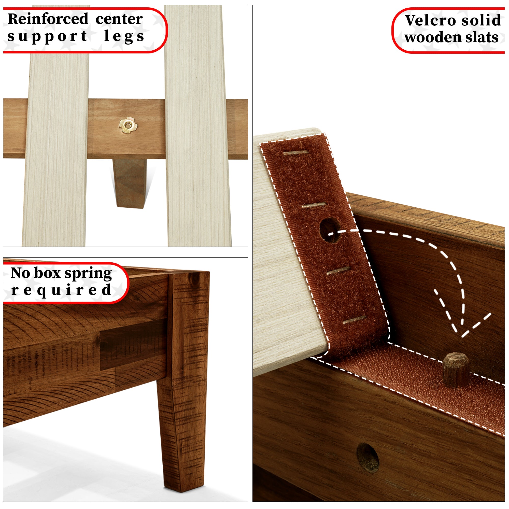 Acacia Sierra Deluxe Solid Wood Bed Frame