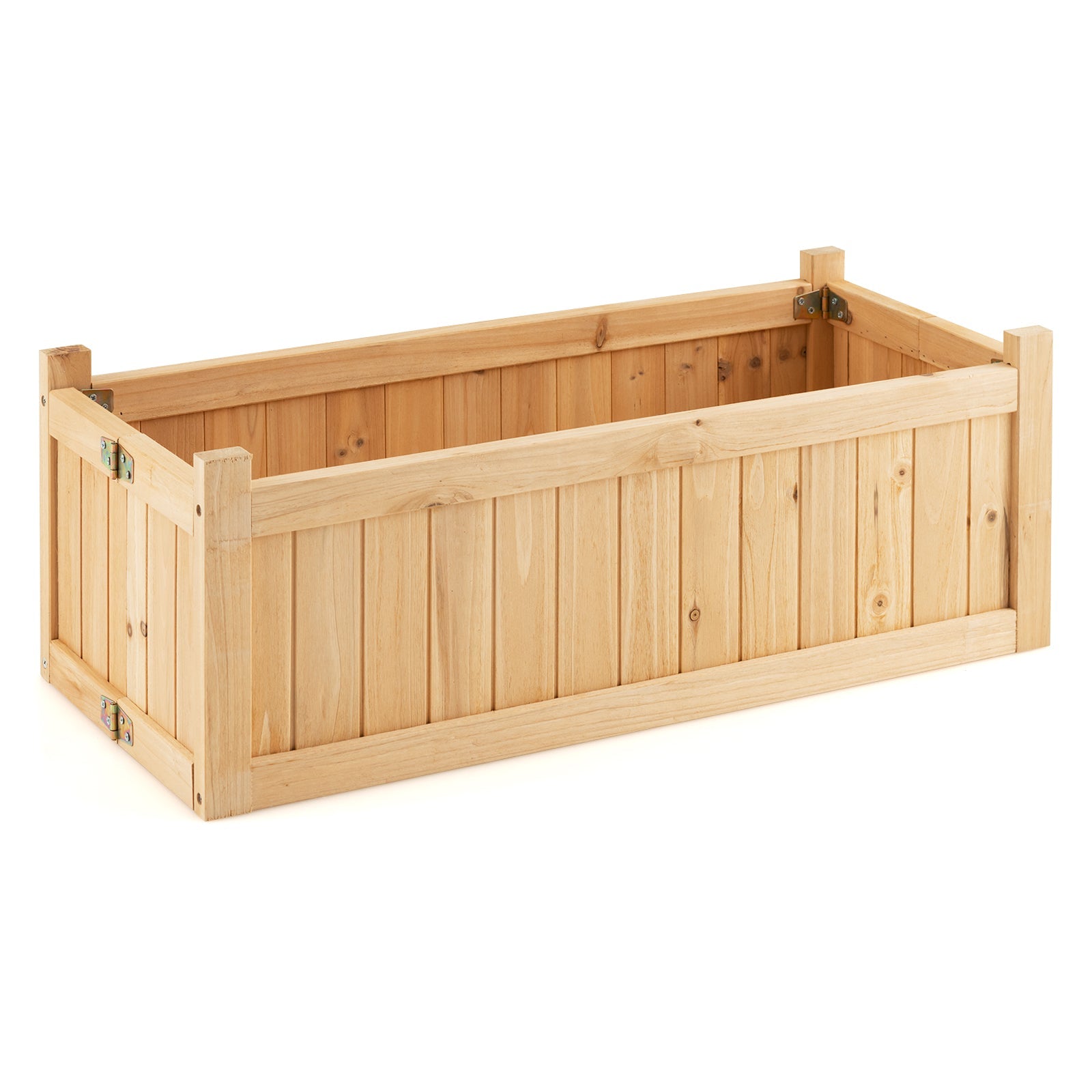 Folding Wooden Raised Garden Bed with Removable Bottom