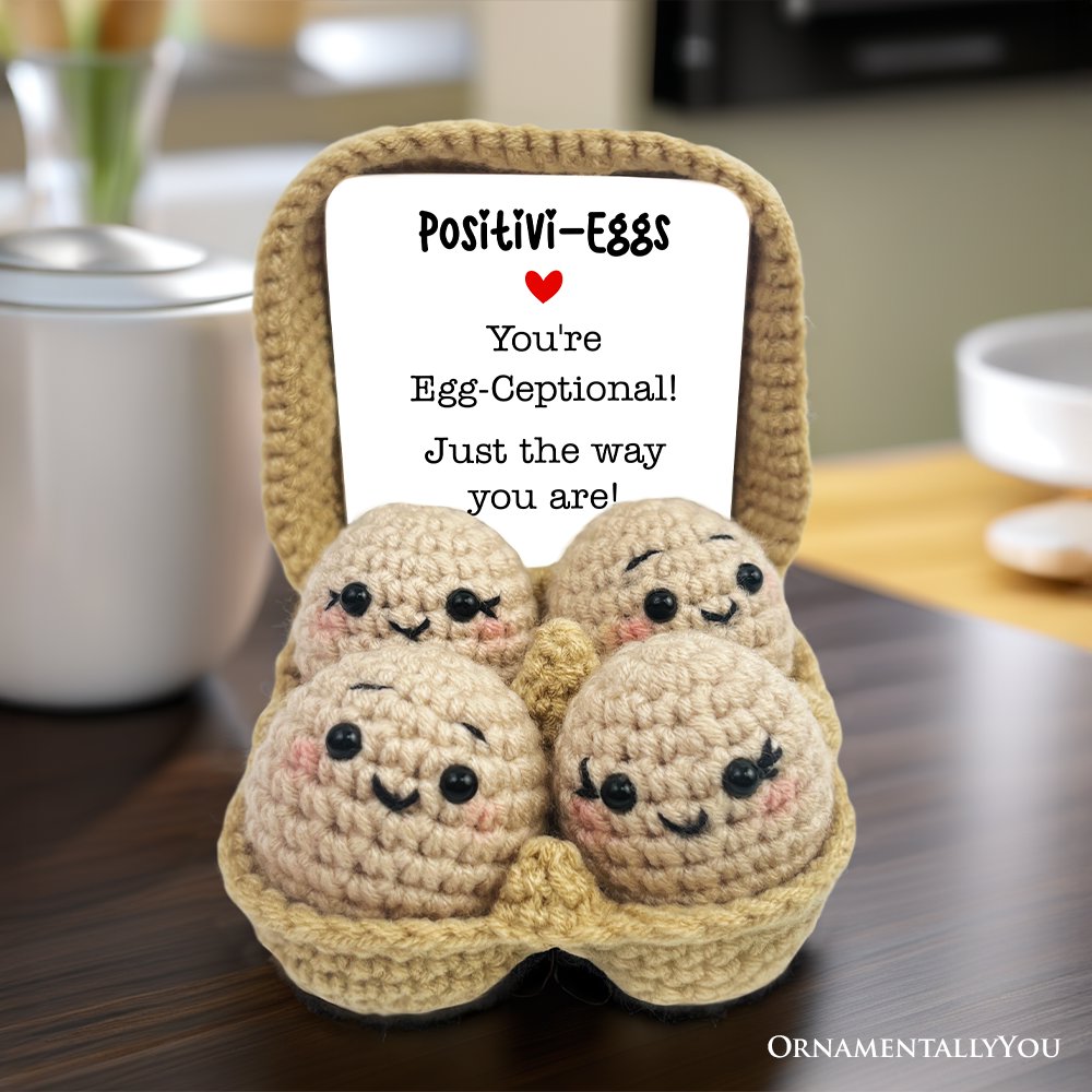 Positivity Eggs Crochet Support Doll, Encouragement Gift for Children and Adults