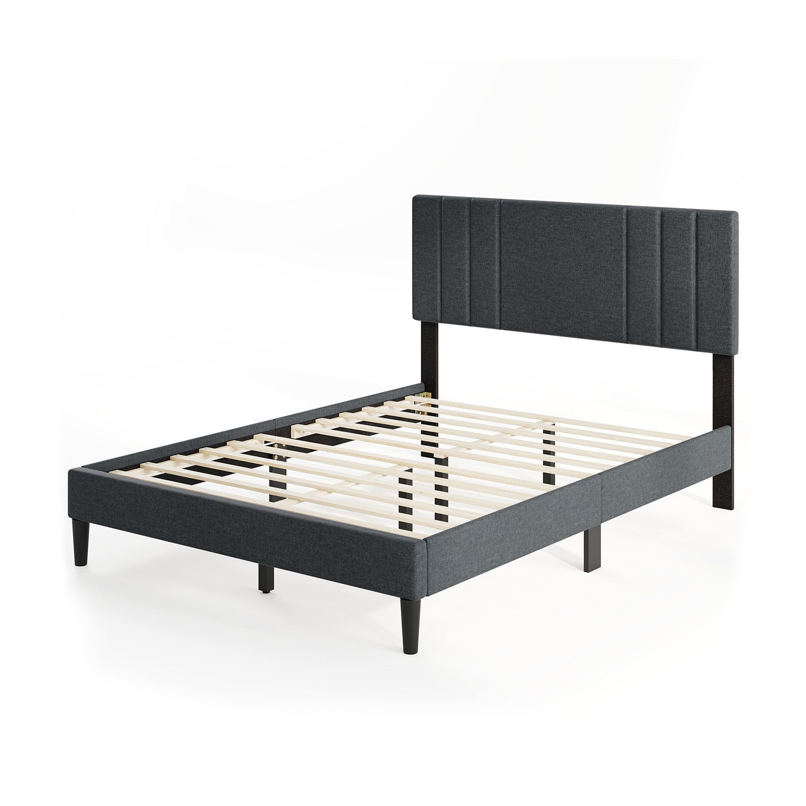 Full/Queen/Twin Size Bed Frame with Tufted Headboard and Wooden Slats-Full Size