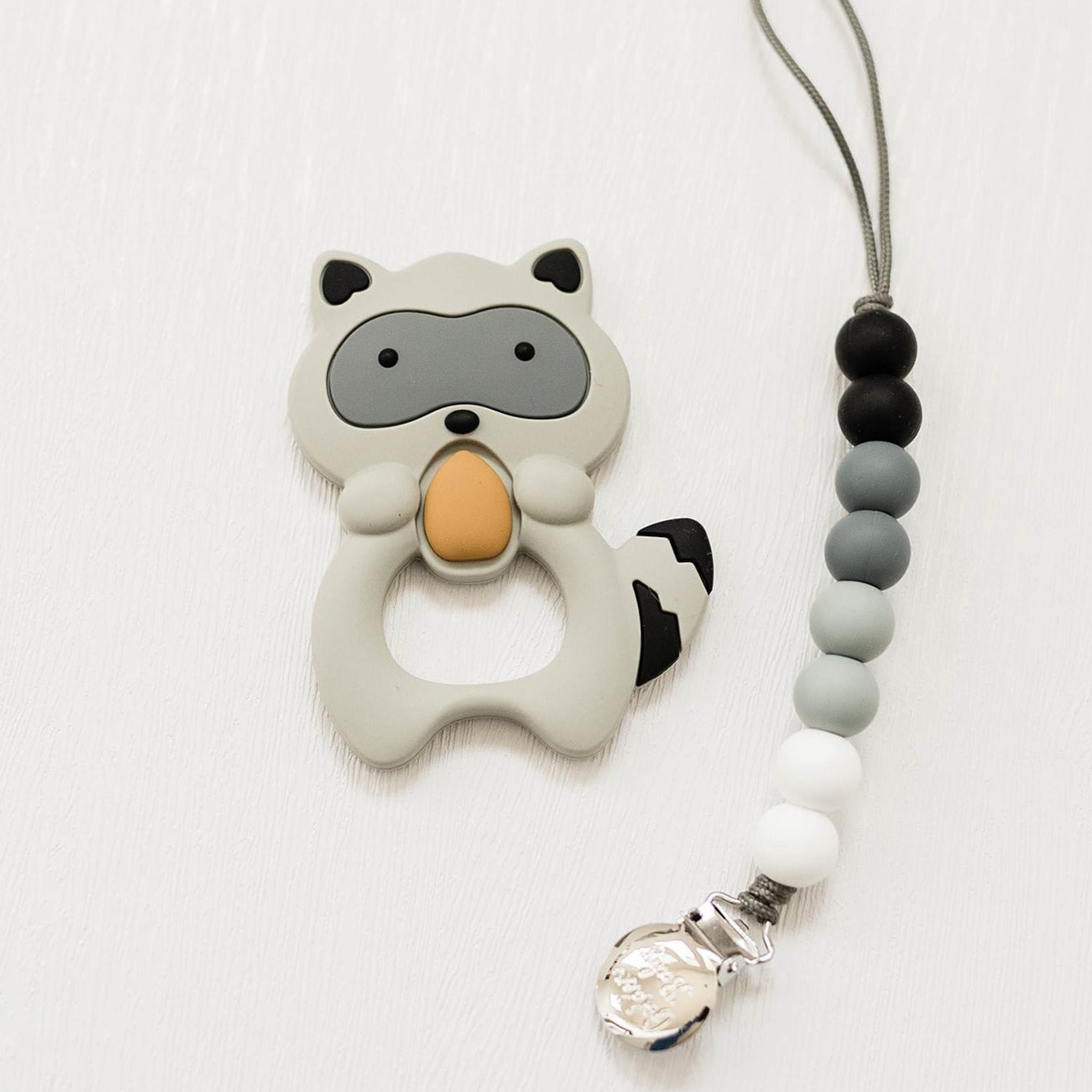 Raccoon Teether Set - Gray