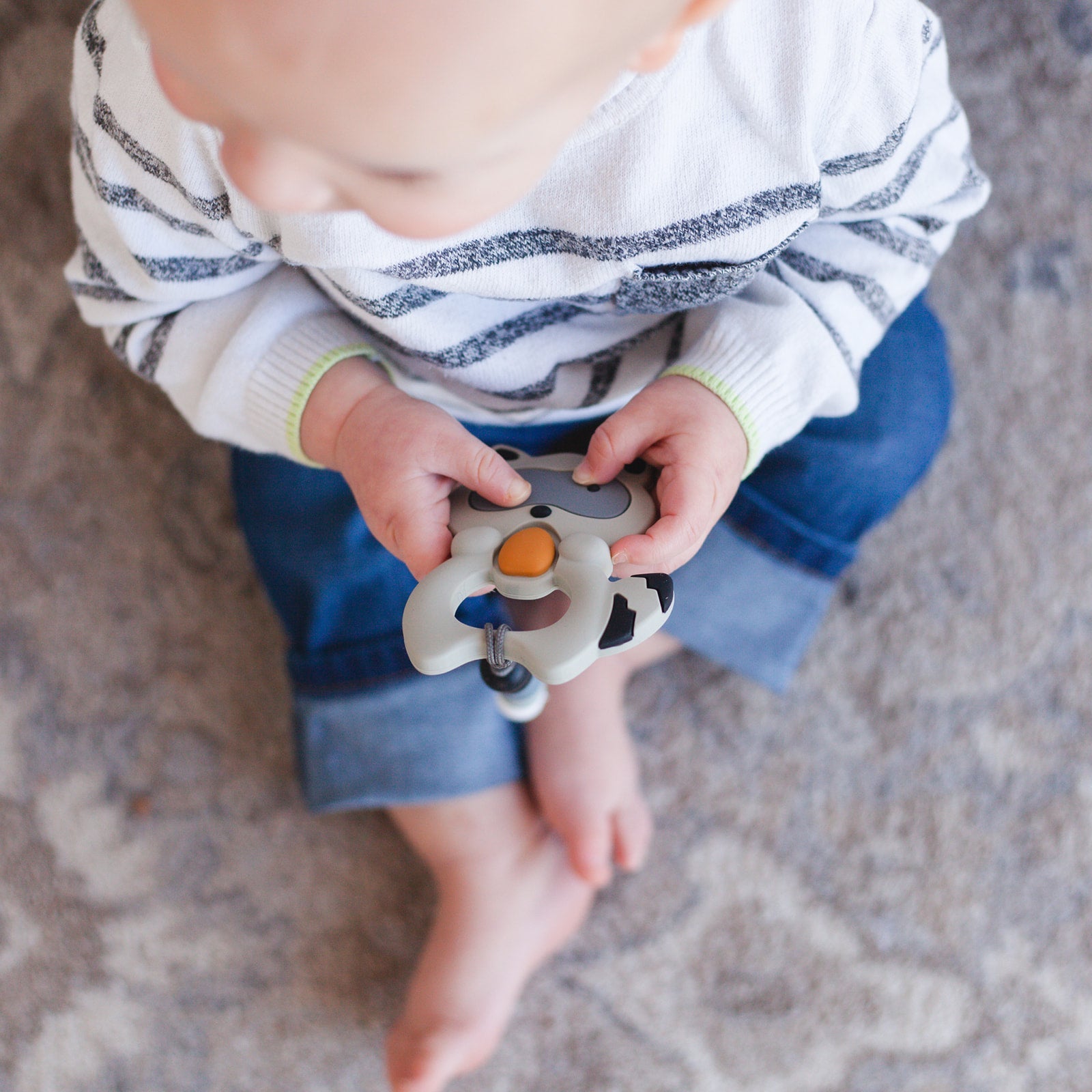 Raccoon Teether Set - Gray