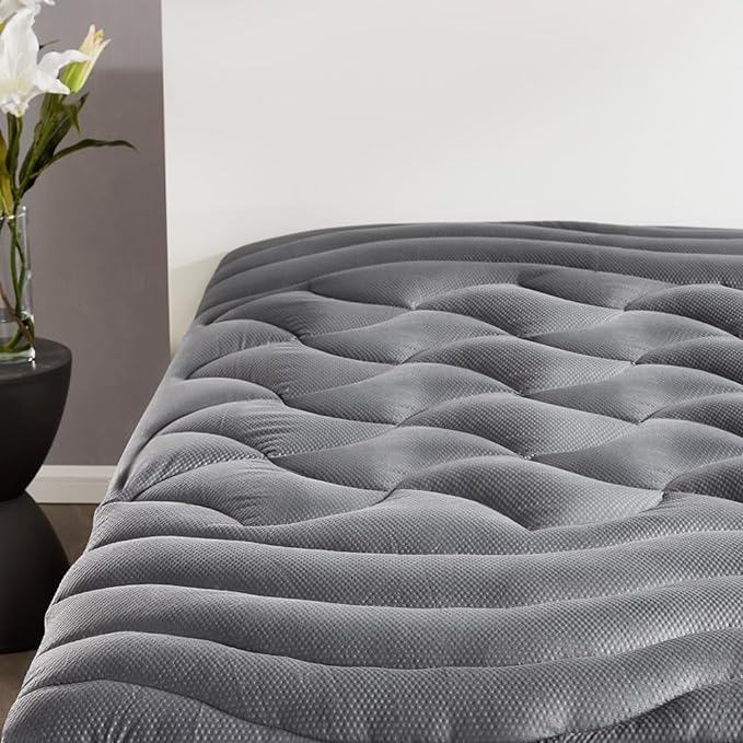 Premium Zoned Cooling Mattress Pad - Gray