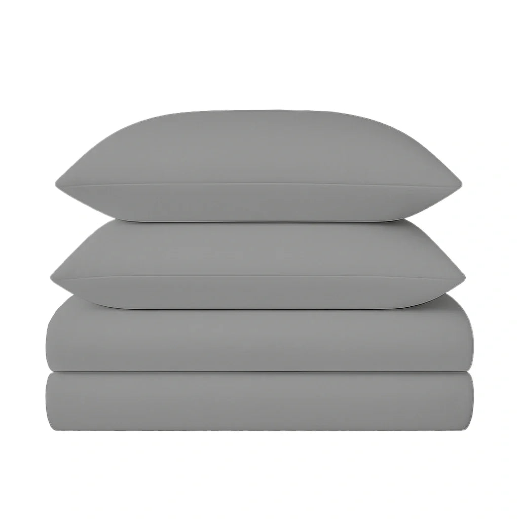 100% Cotton Duvet Cover Set, Graphite - Classic Hotel Collection