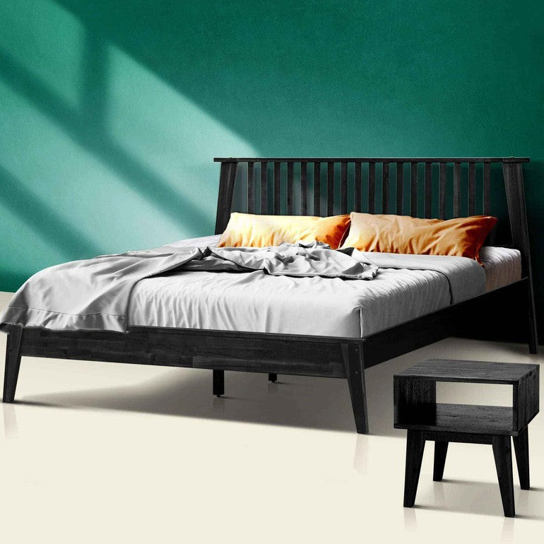 Acacia Kaylin Bed Frame & Nightstand Set