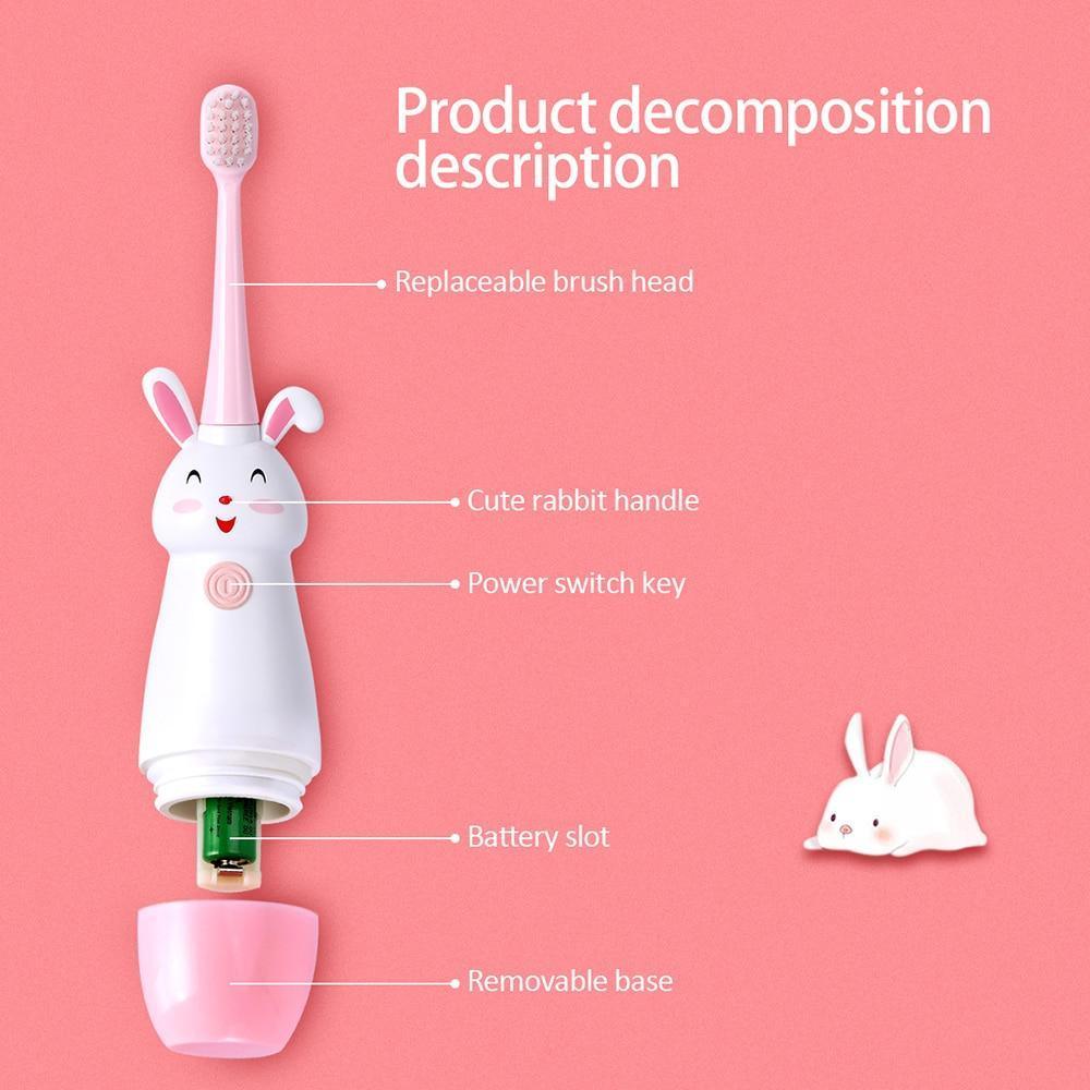Cartoon Pattern Electric Toothbrush For Kids, Age 3-13
