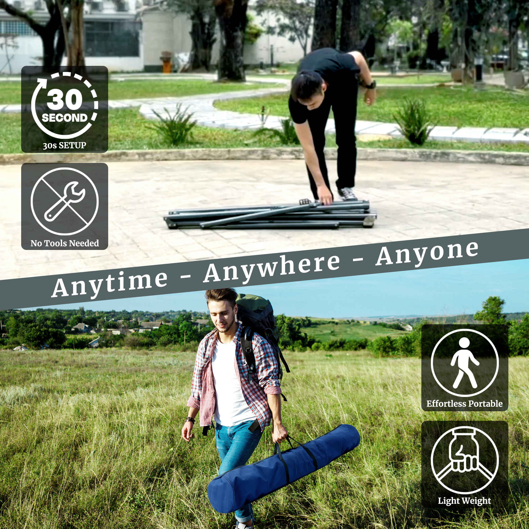 Tranquillo Universal Hammock with Medium Size Stands