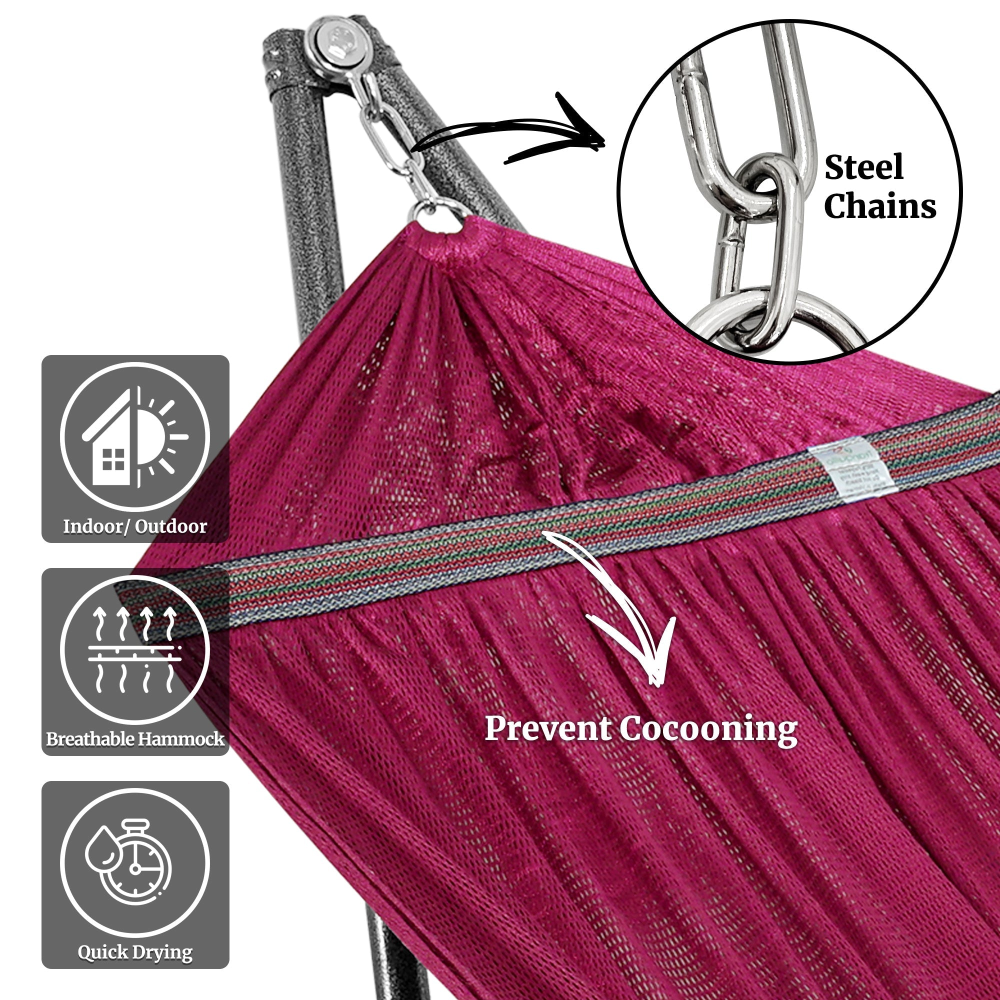 Tranquillo Universal Hammock with Medium Size Stands