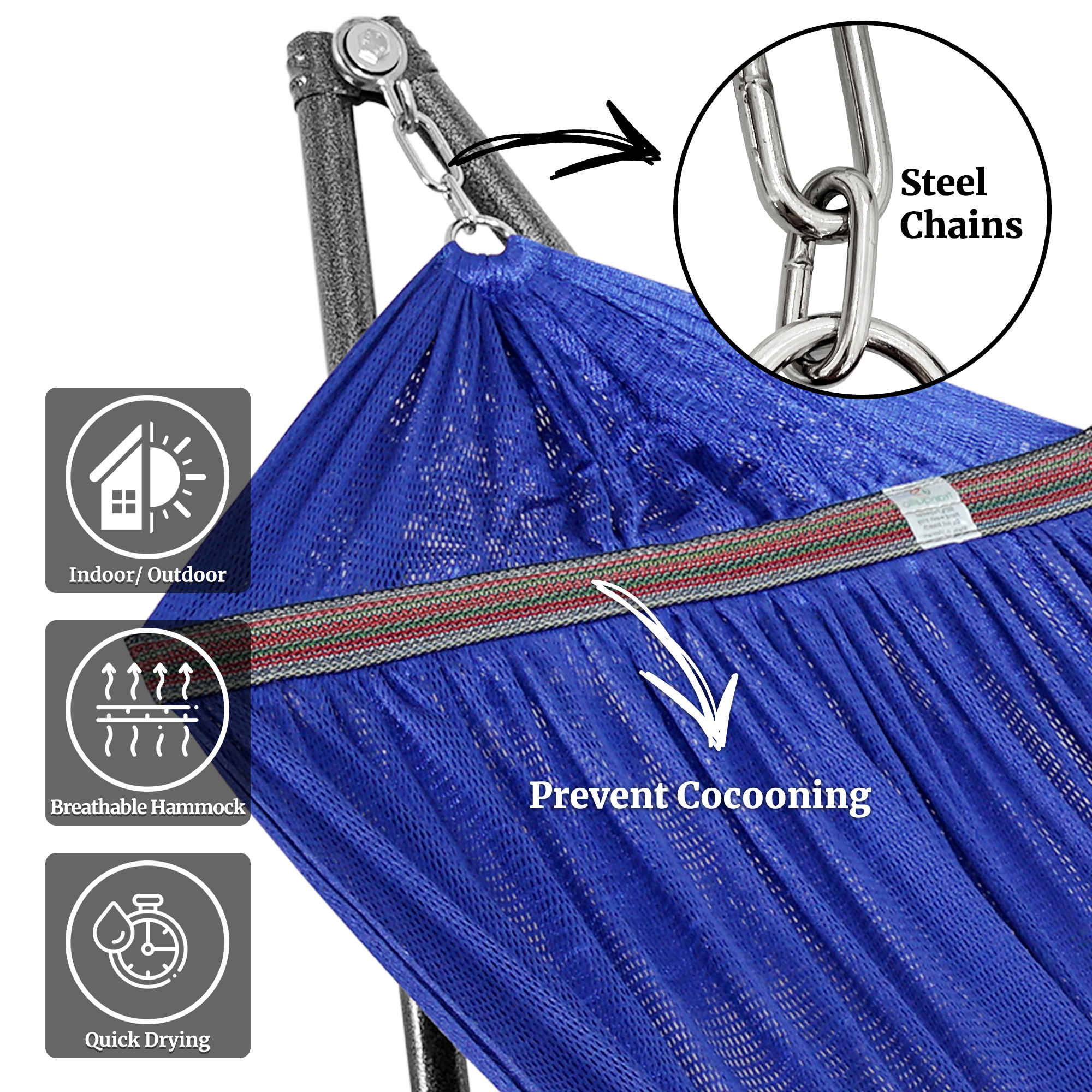 Tranquillo Universal Hammock with Medium Size Stands