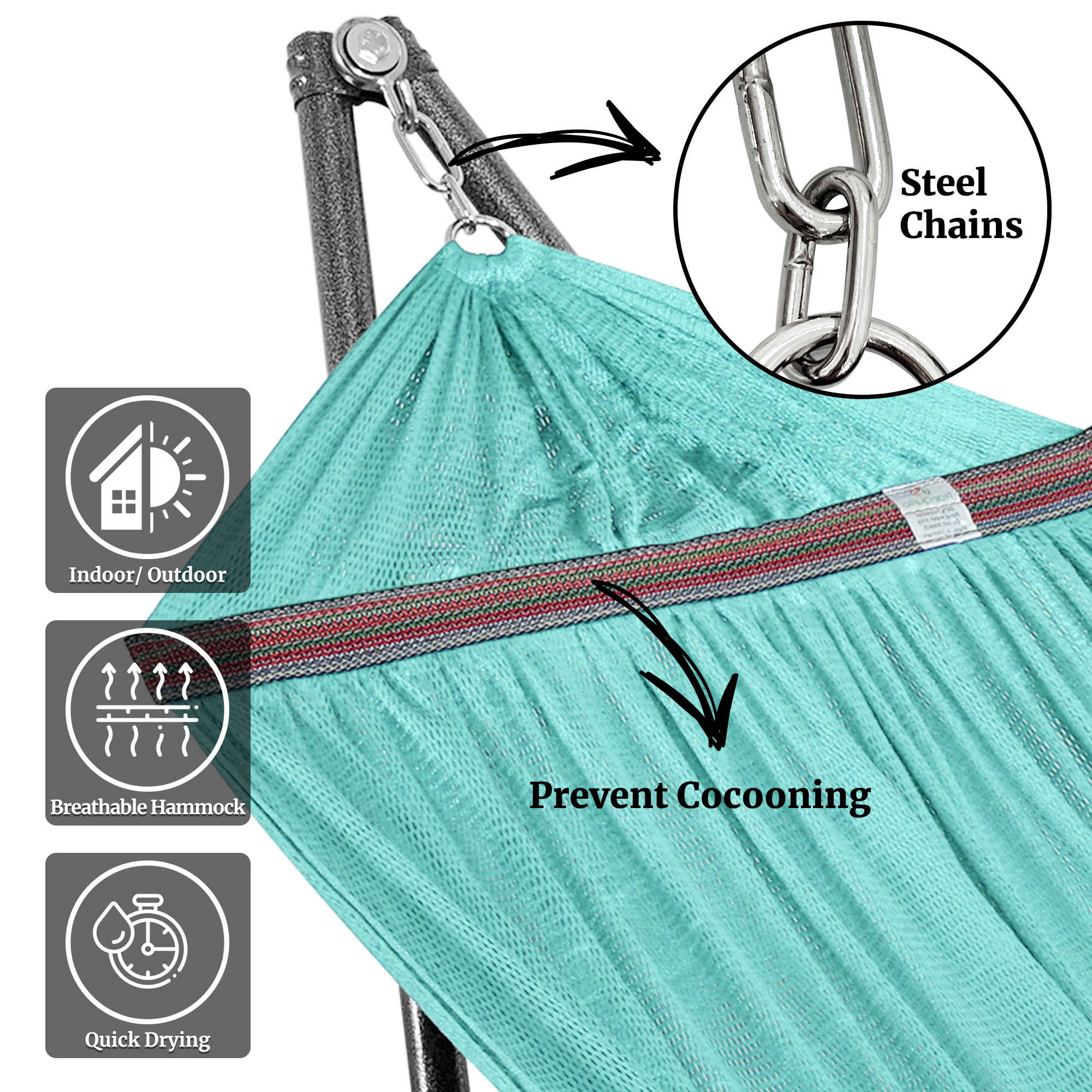Tranquillo Universal Hammock with Medium Size Stands