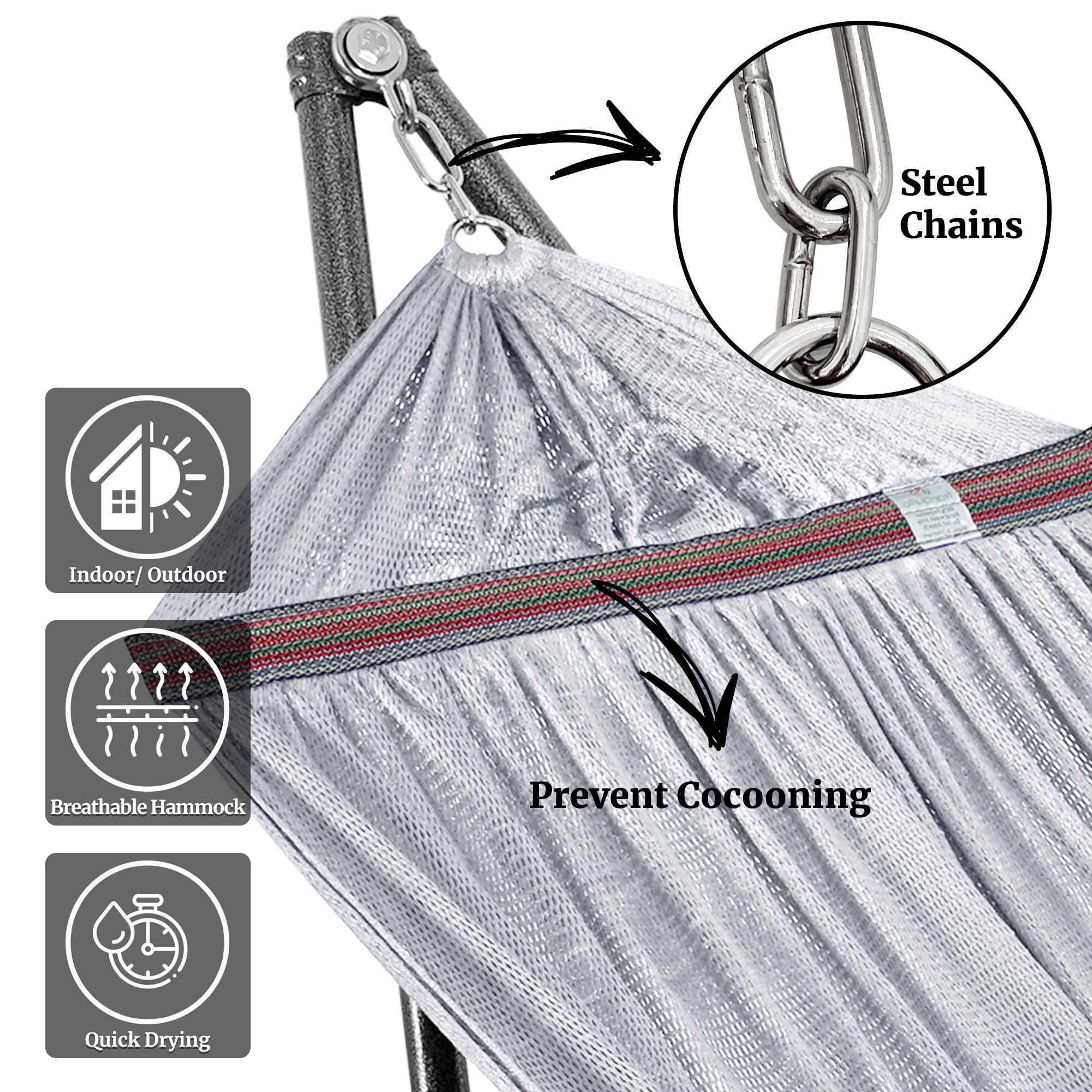 Tranquillo Universal Hammock with Medium Size Stands