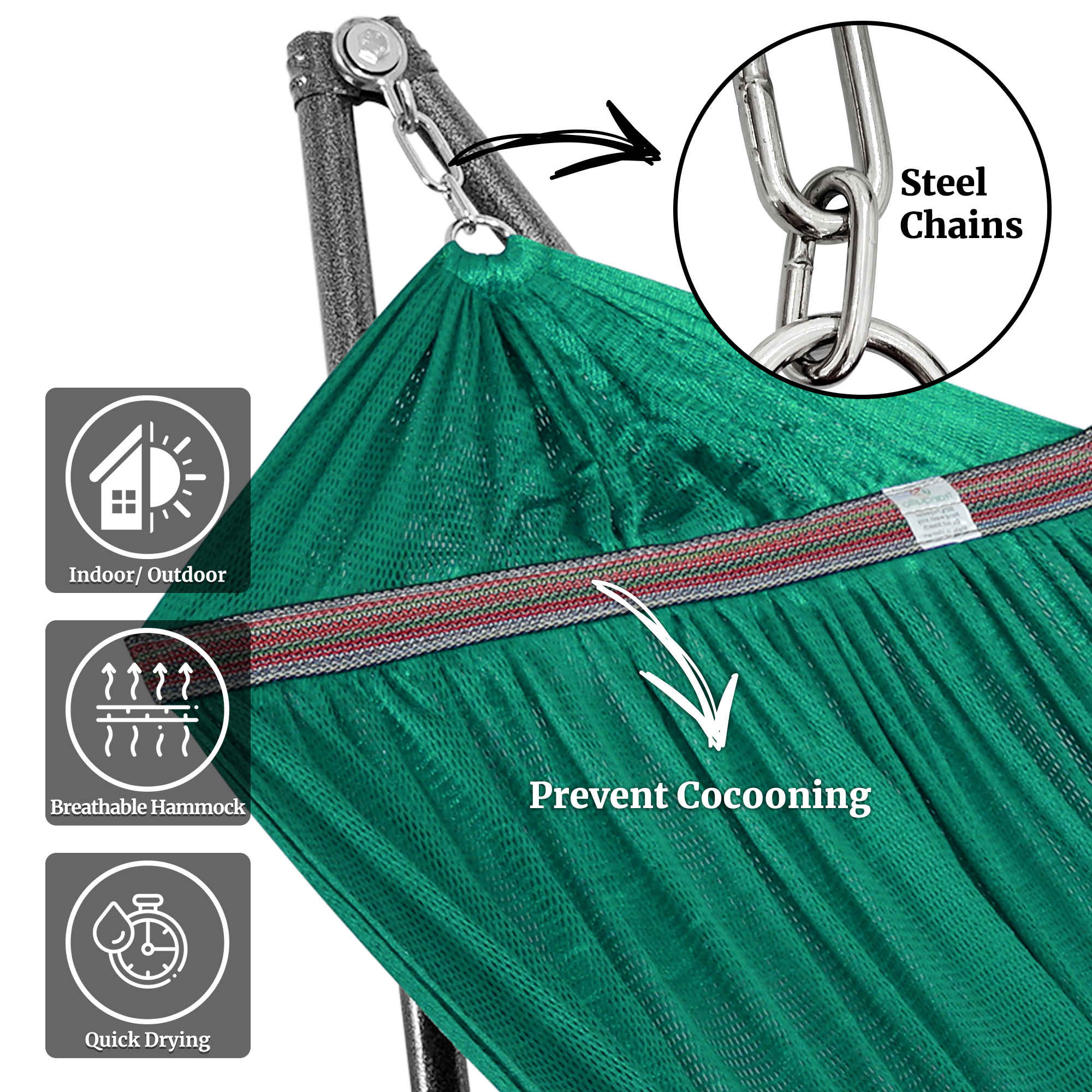 Tranquillo Universal Hammock with Medium Size Stands