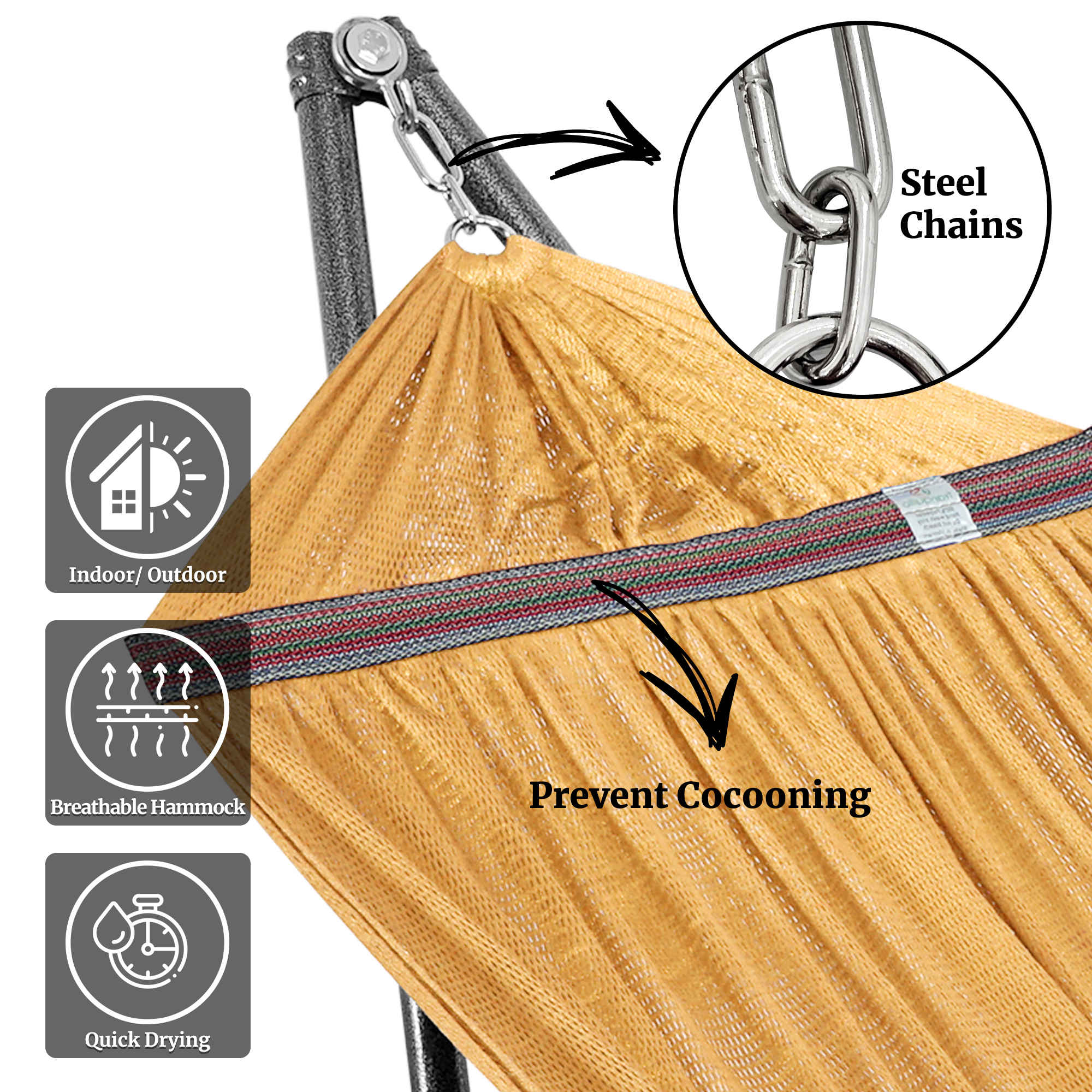 Tranquillo Universal Hammock with Medium Size Stands