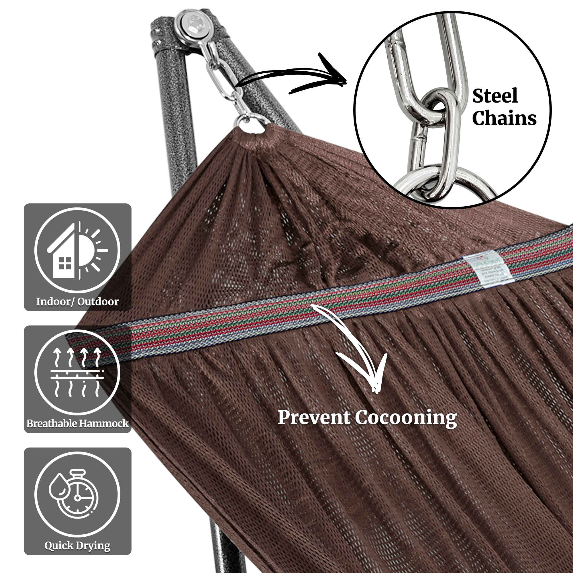Tranquillo Universal Hammock with Medium Size Stands