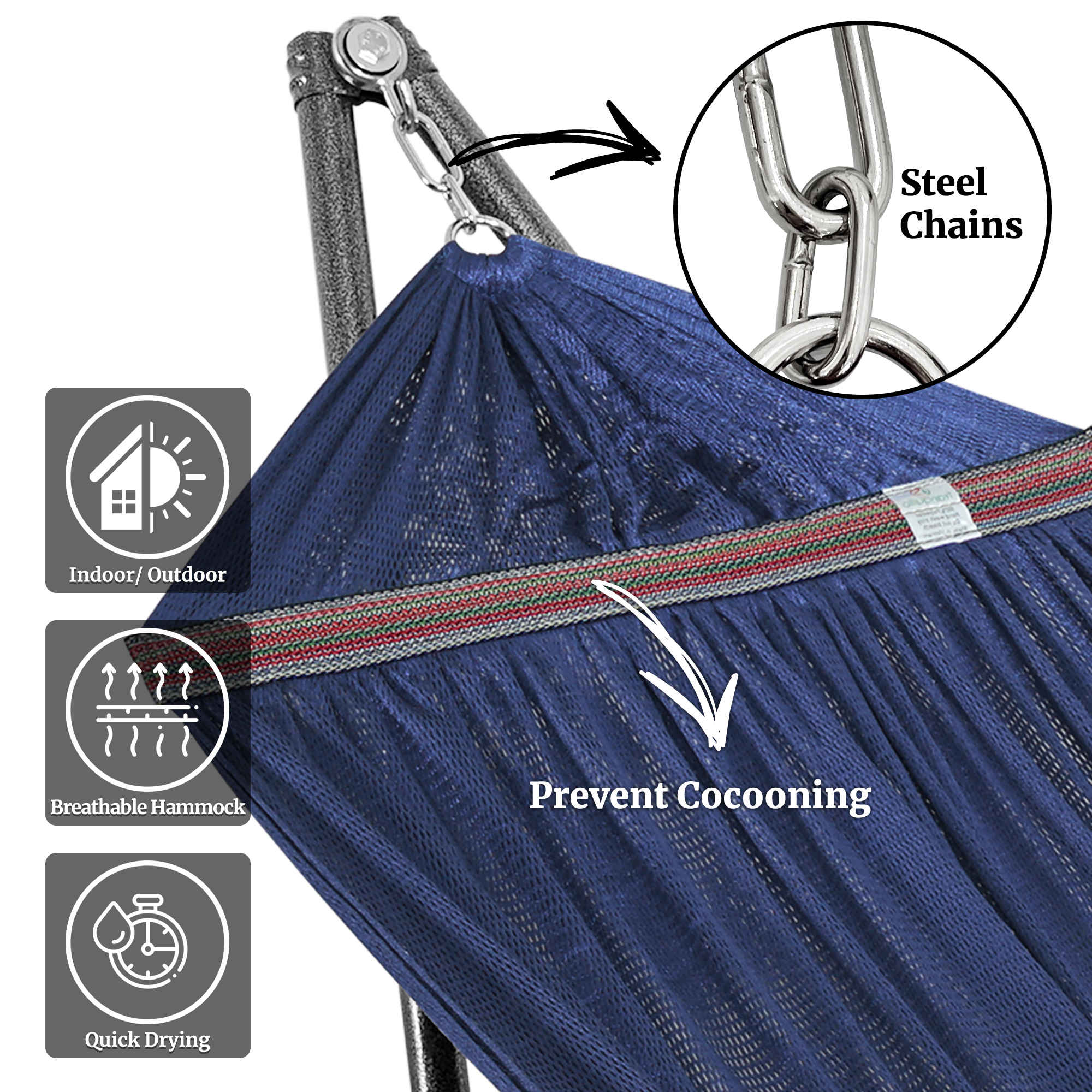 Tranquillo Universal Hammock with Medium Size Stands