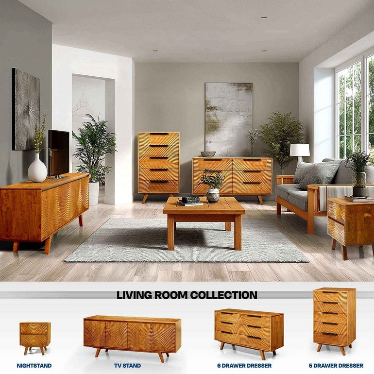 Acacia Harmony Dresser with 5 Drawers